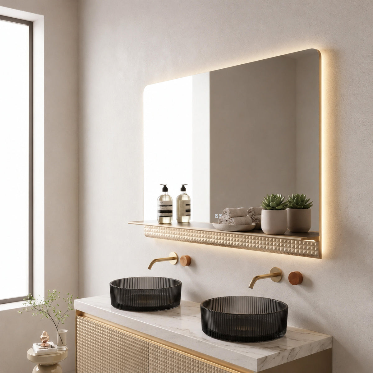46" Champagne LED Mirror