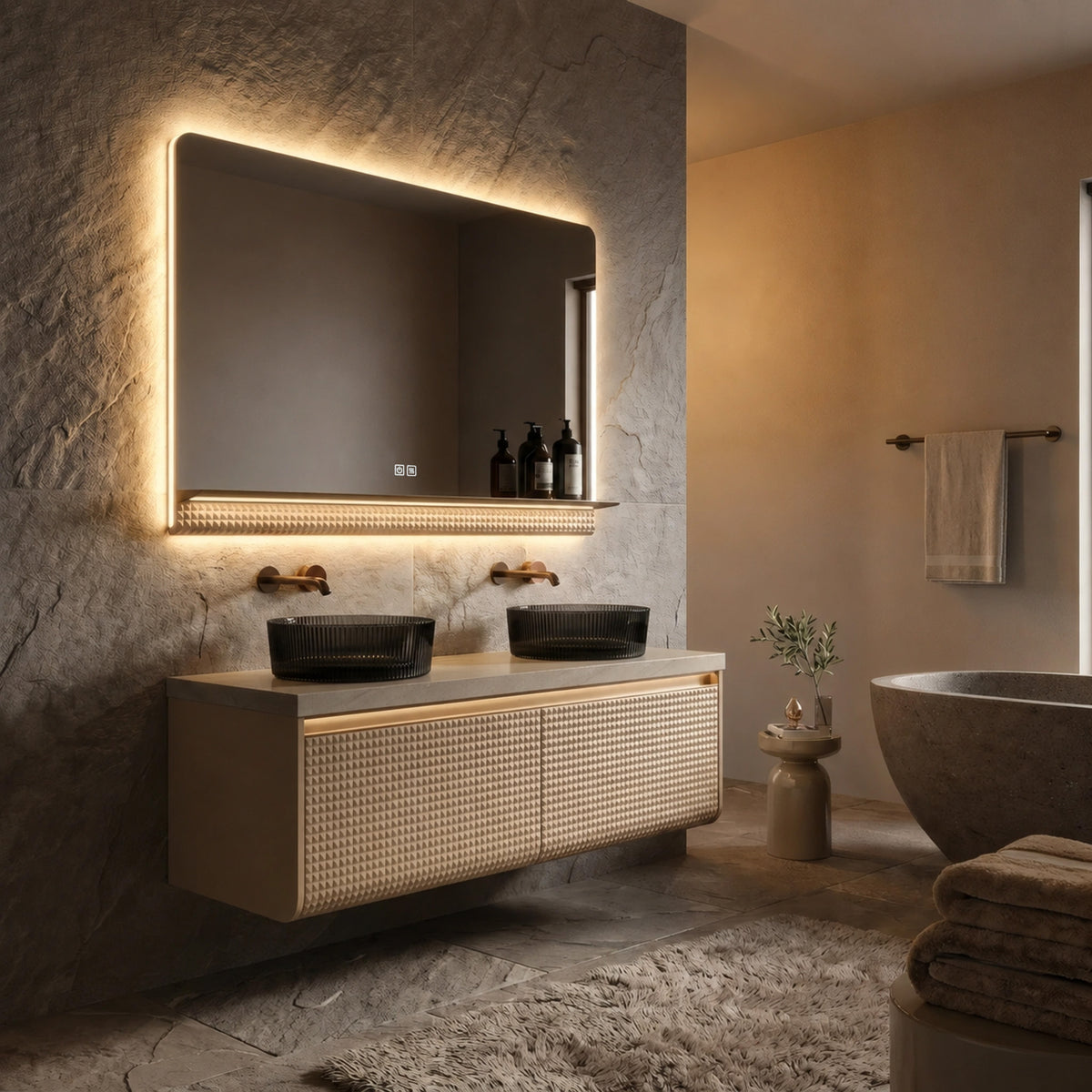 46" Champagne LED Mirror