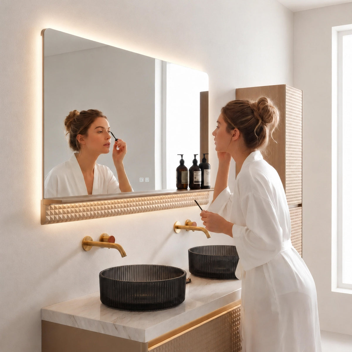 46" Champagne LED Mirror