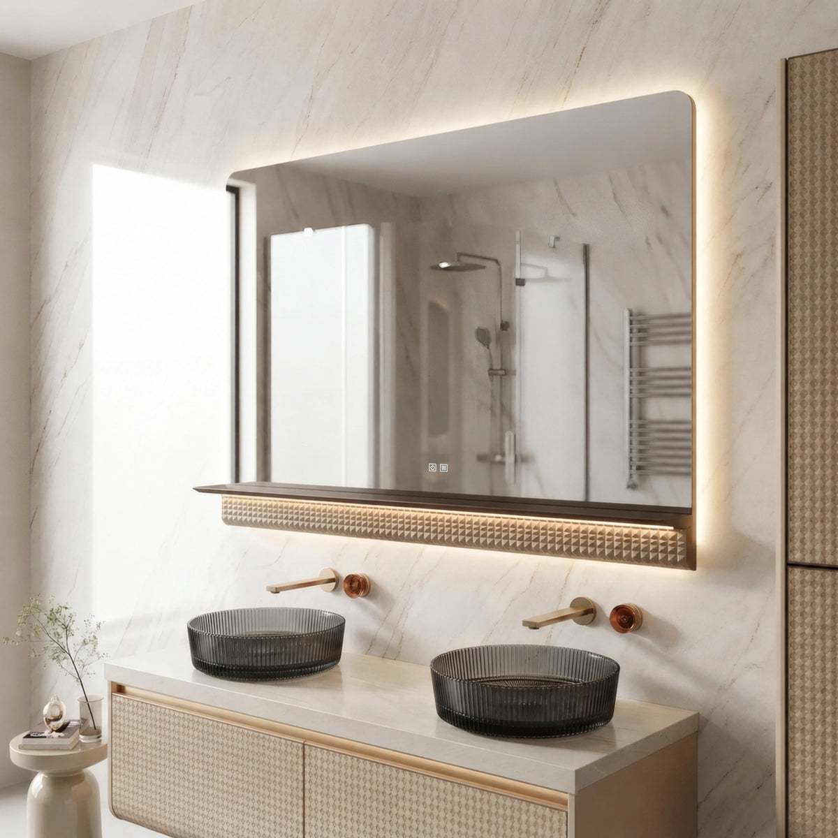 46" Champagne LED Mirror