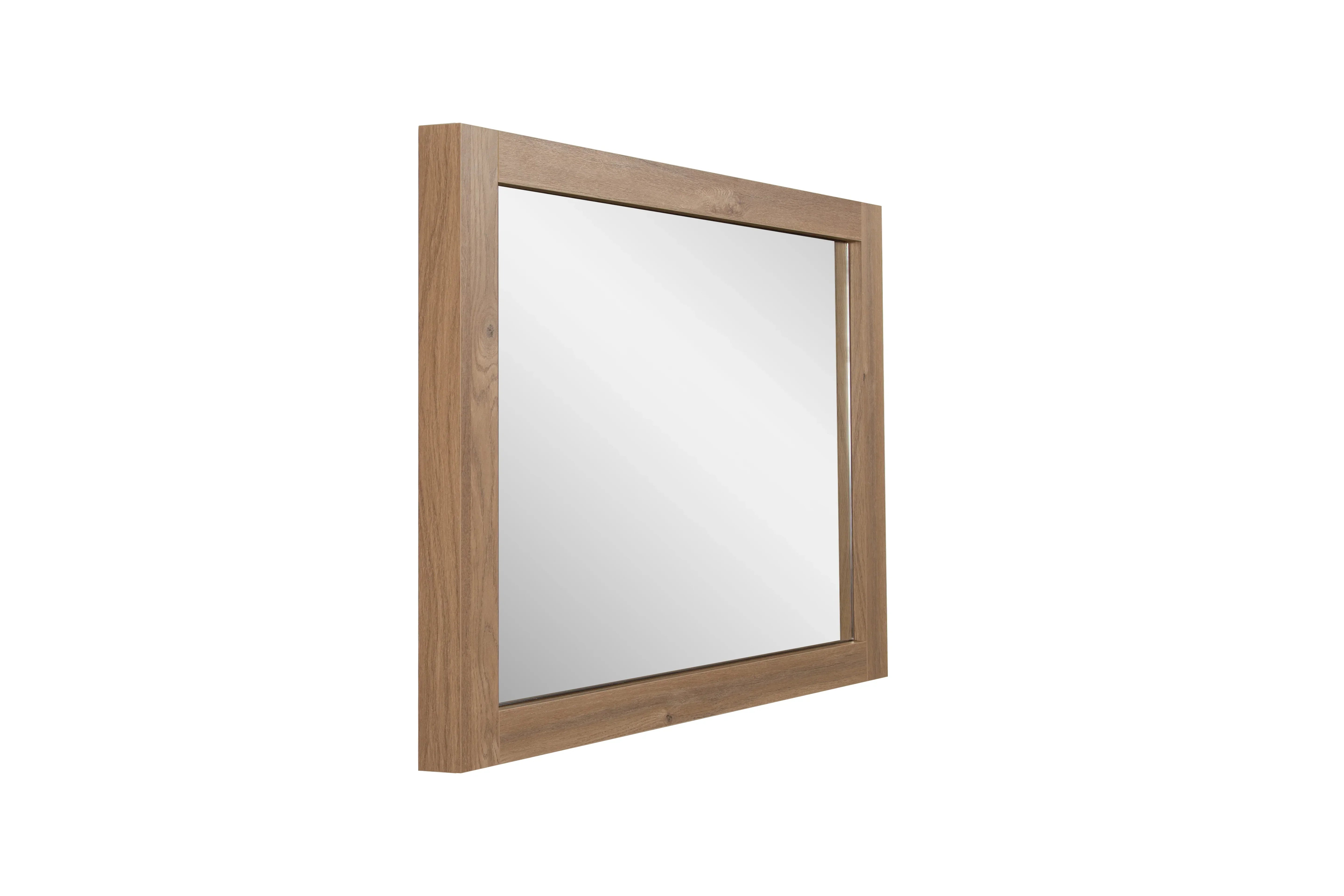 48" Rectangular Bathroom Mirror with Rough Oak Frame - Vertical & Horizontal Installation