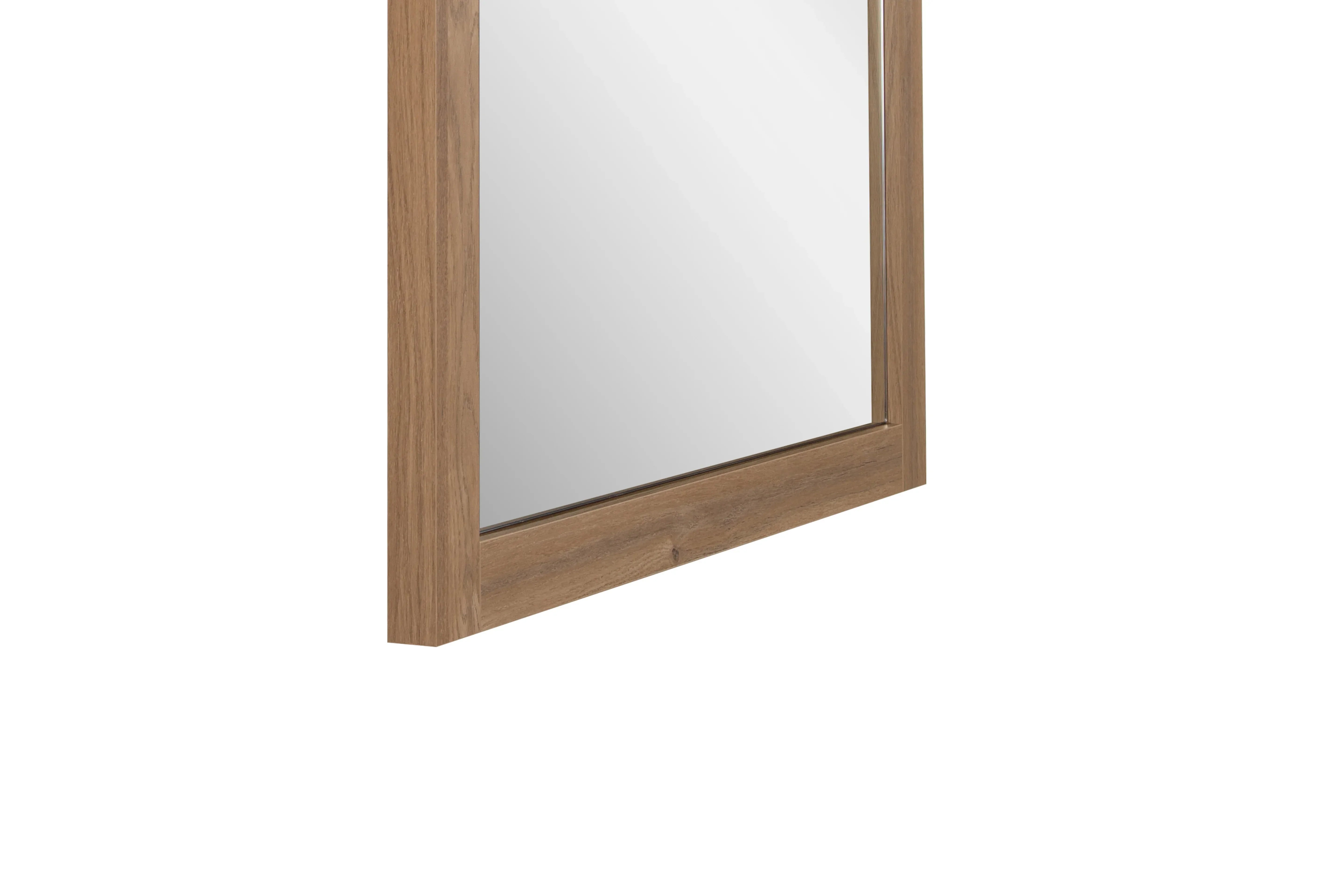 48" Rectangular Bathroom Mirror with Rough Oak Frame - Vertical & Horizontal Installation