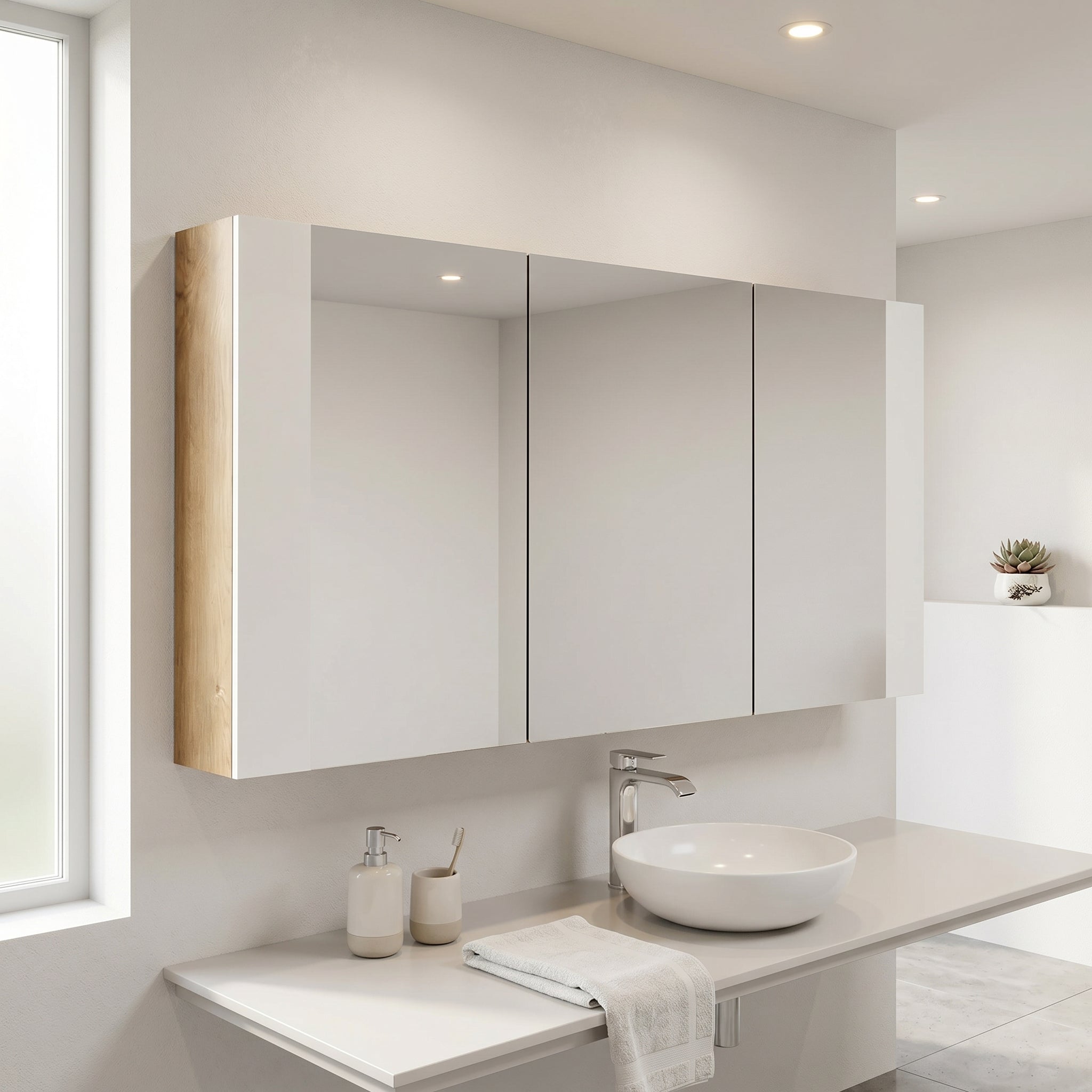 48" Frosted Oak Medicine Cabinet