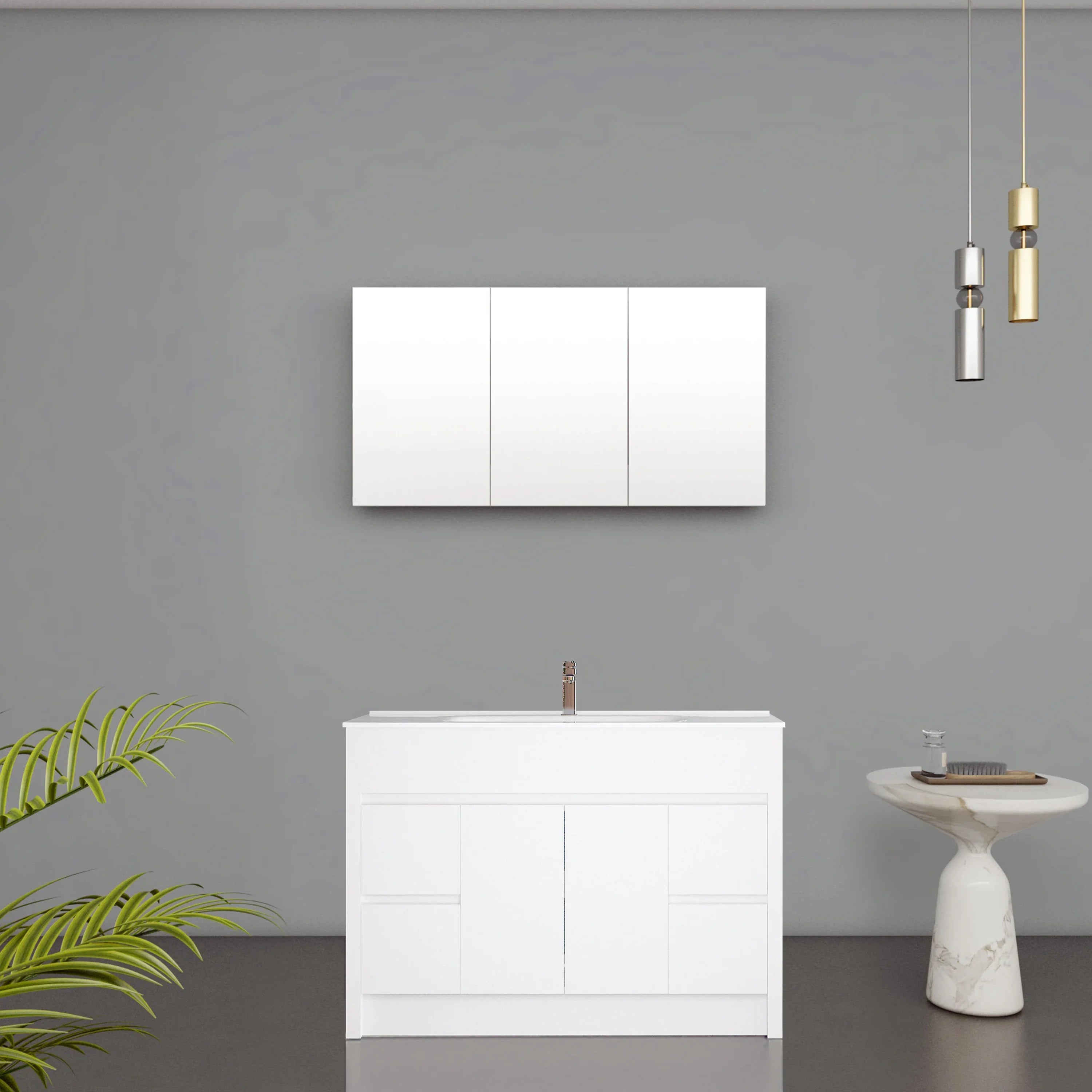 Armoire à Pharmacie Blanc Mat de 48 po