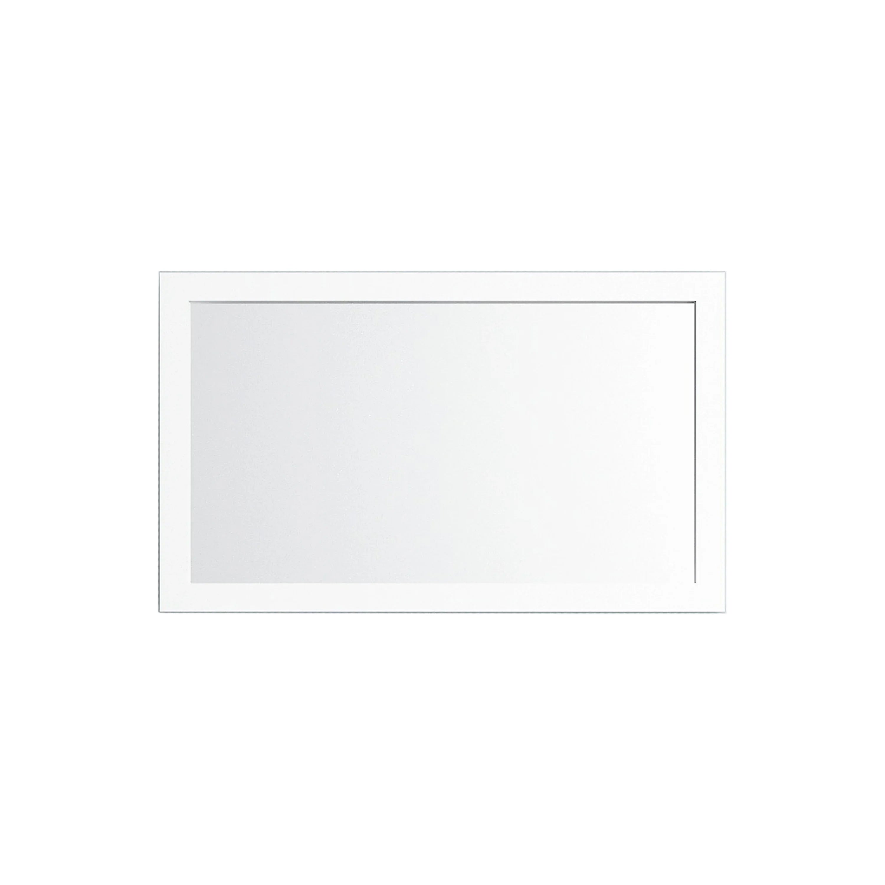 Miroir Rectangulaire Encadré en Blanc Mat 48" - Conçu pour Installation Horizontale & Verticale