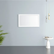 Miroir de salle de bain rectangulaire encadré blanc mat 48po