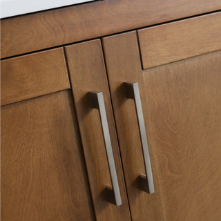 Meuble-lavabo autoportant en noyer de 48 po avec comptoir en marbre reconstitué de Calacatta