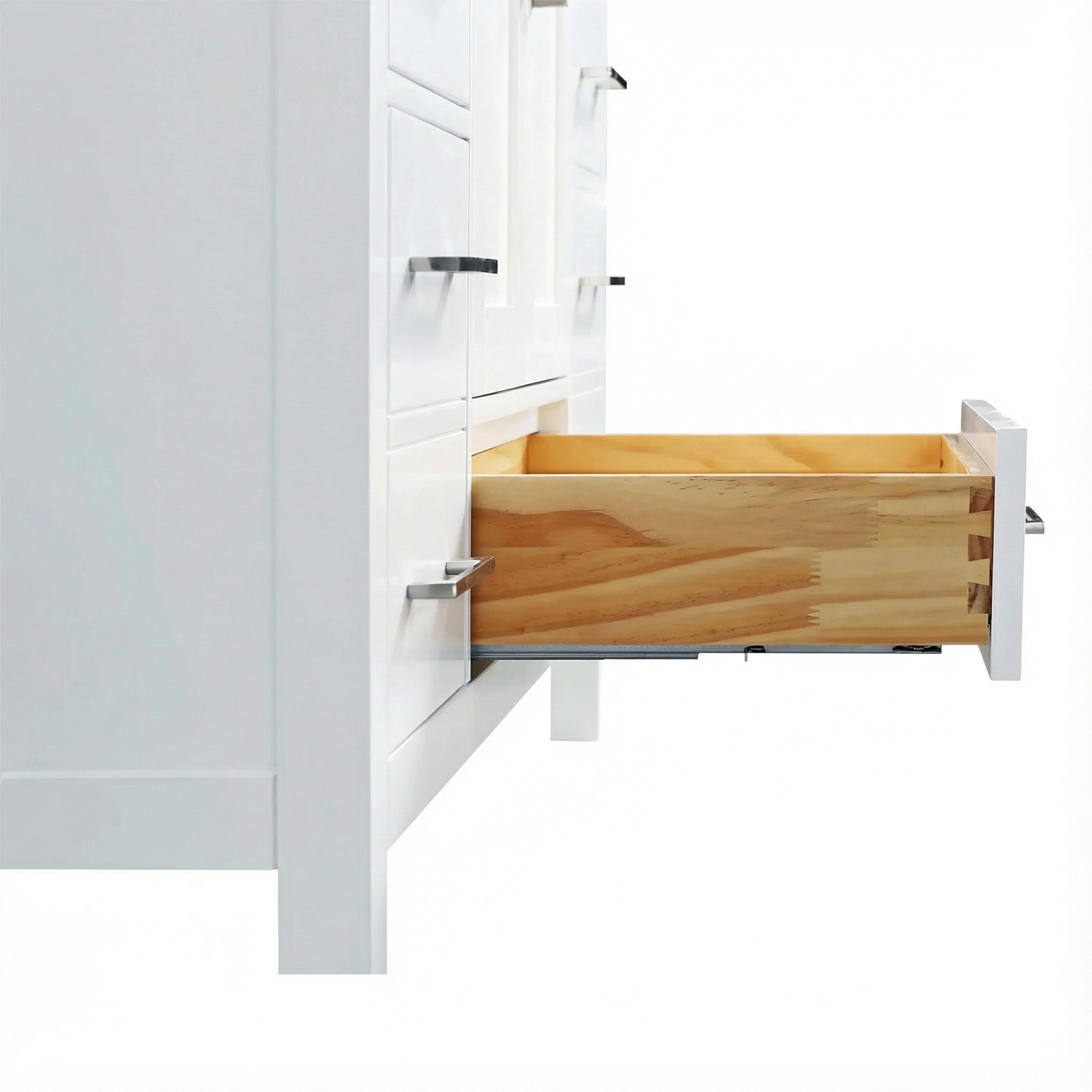 48" White Freestanding Single Sink Bathroom Vanity with Engineered White Marble Countertop