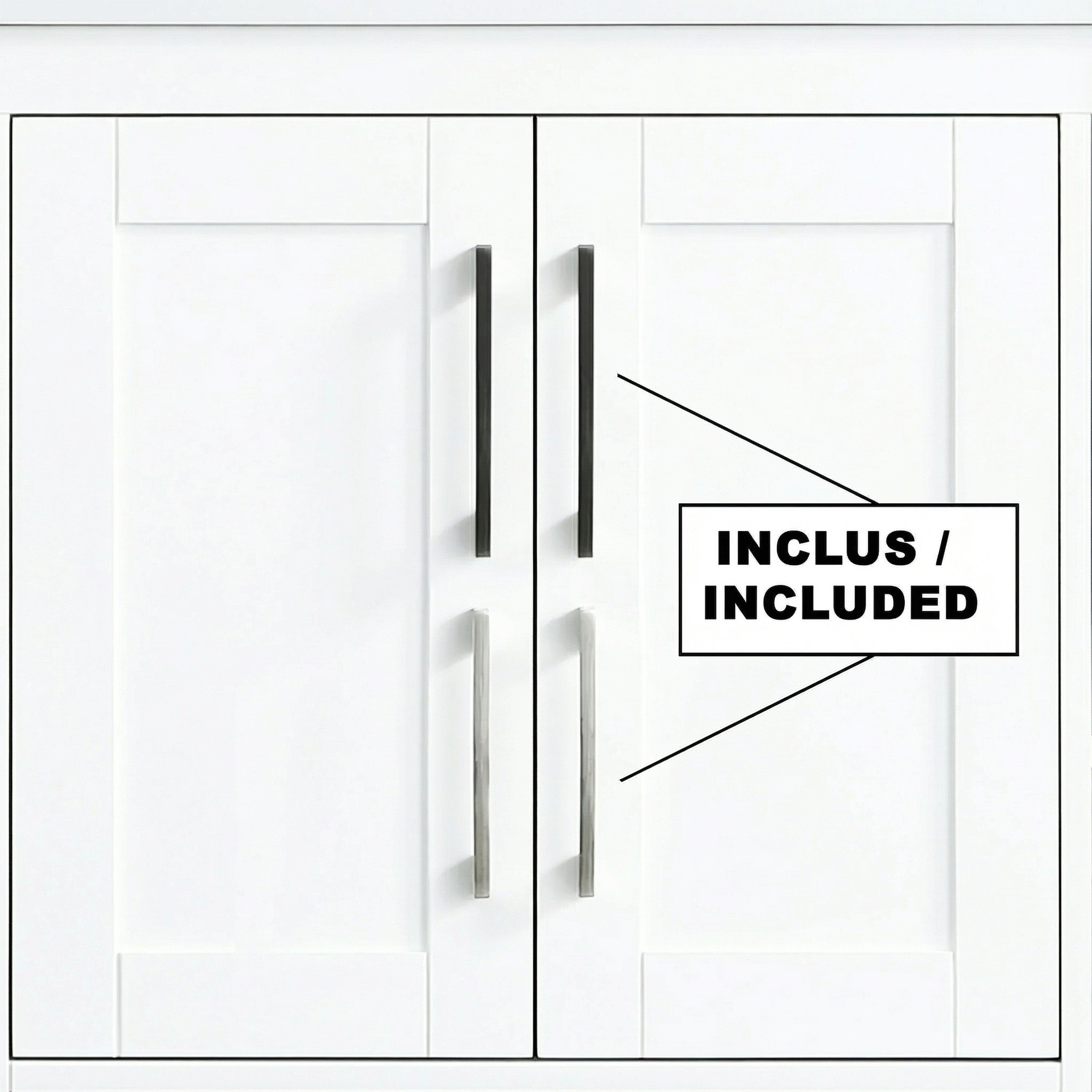 48" White Freestanding Single Sink Bathroom Vanity with Engineered White Marble Countertop