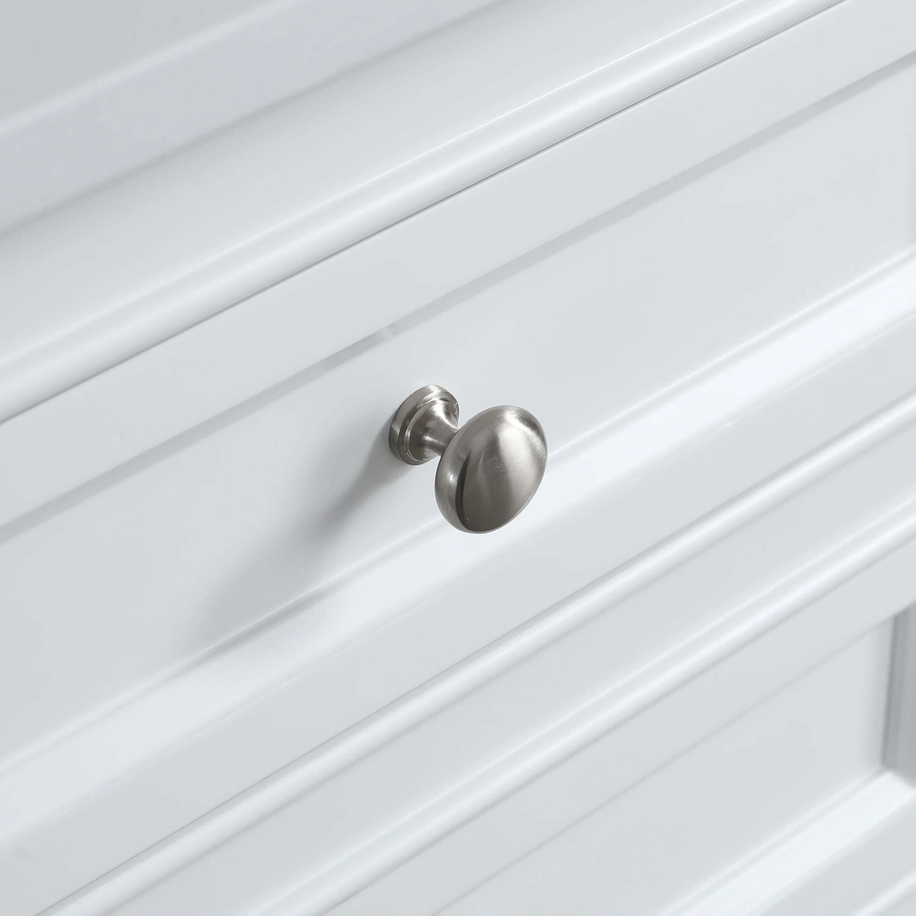 48" White Freestanding Bathroom Vanity with Engineered Calcutta Marble Countertop