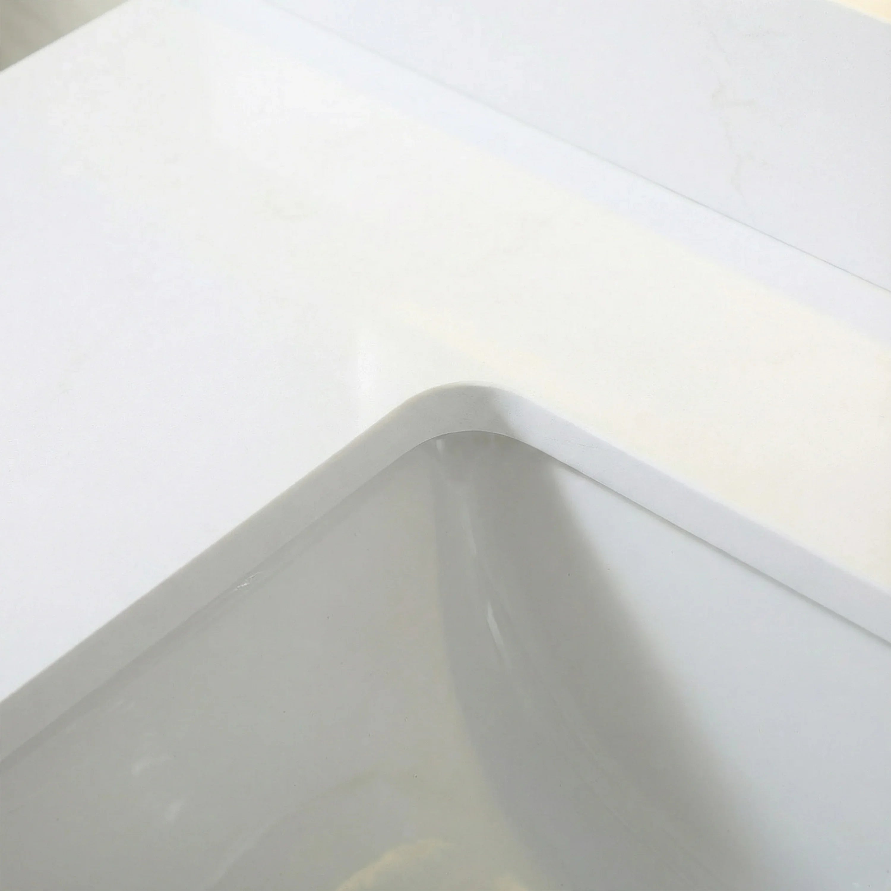 48" White Freestanding Bathroom Vanity with Engineered White Marble Countertop