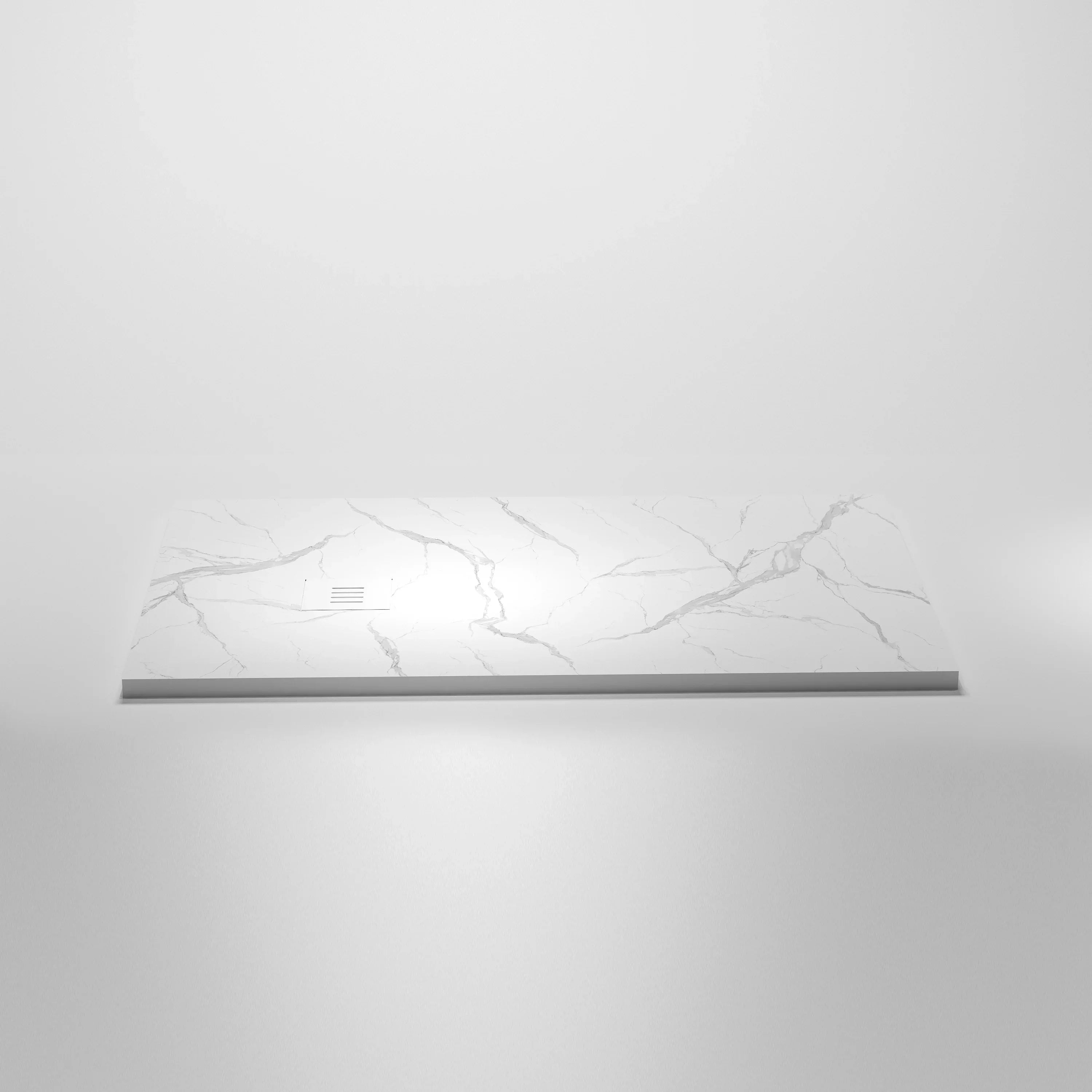 Base de douche en surface solide Calcutta blanc 48po x 32po - Réversible