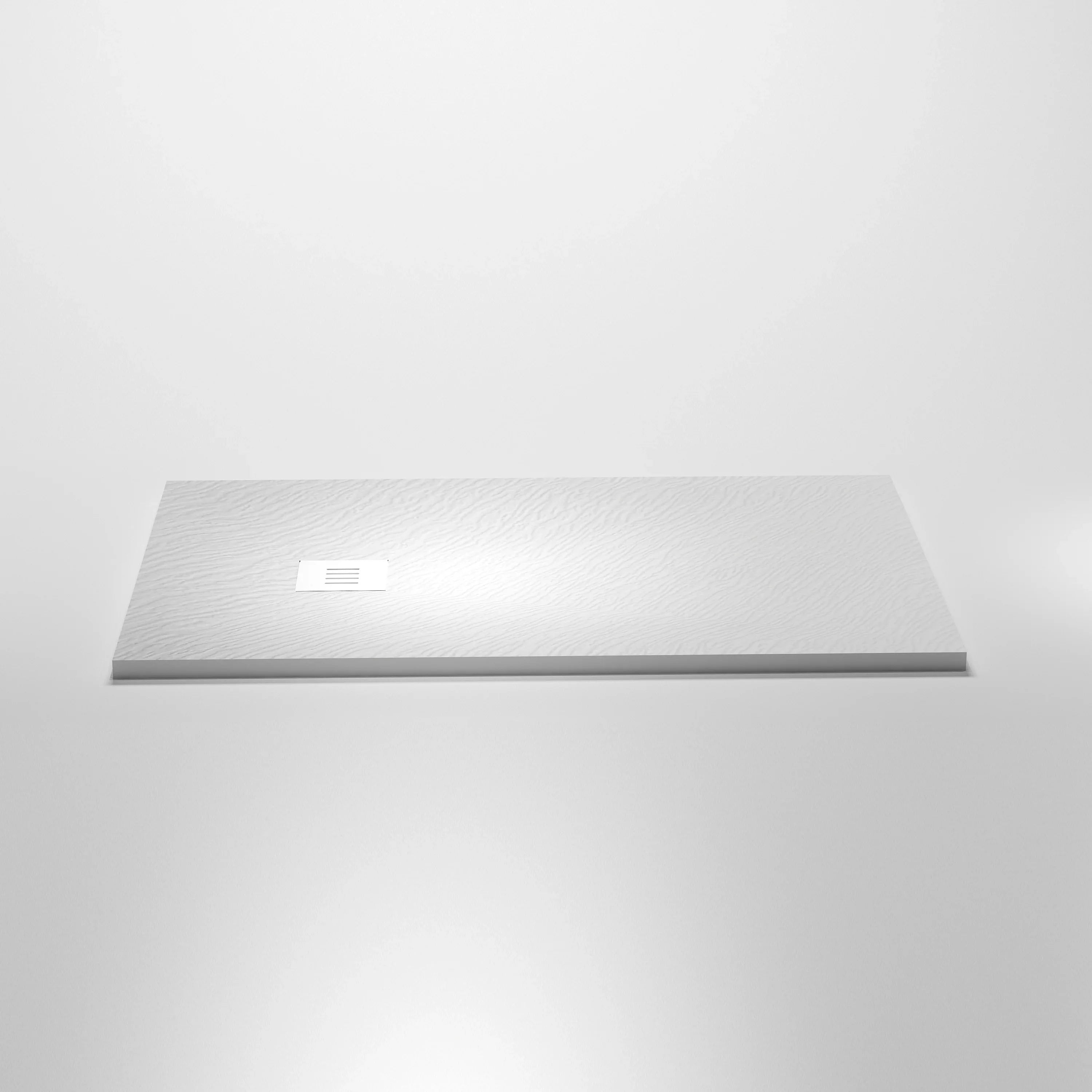 Base de douche réversible 48po x 32po en surface solide blanc mat avec texture antidérapante
