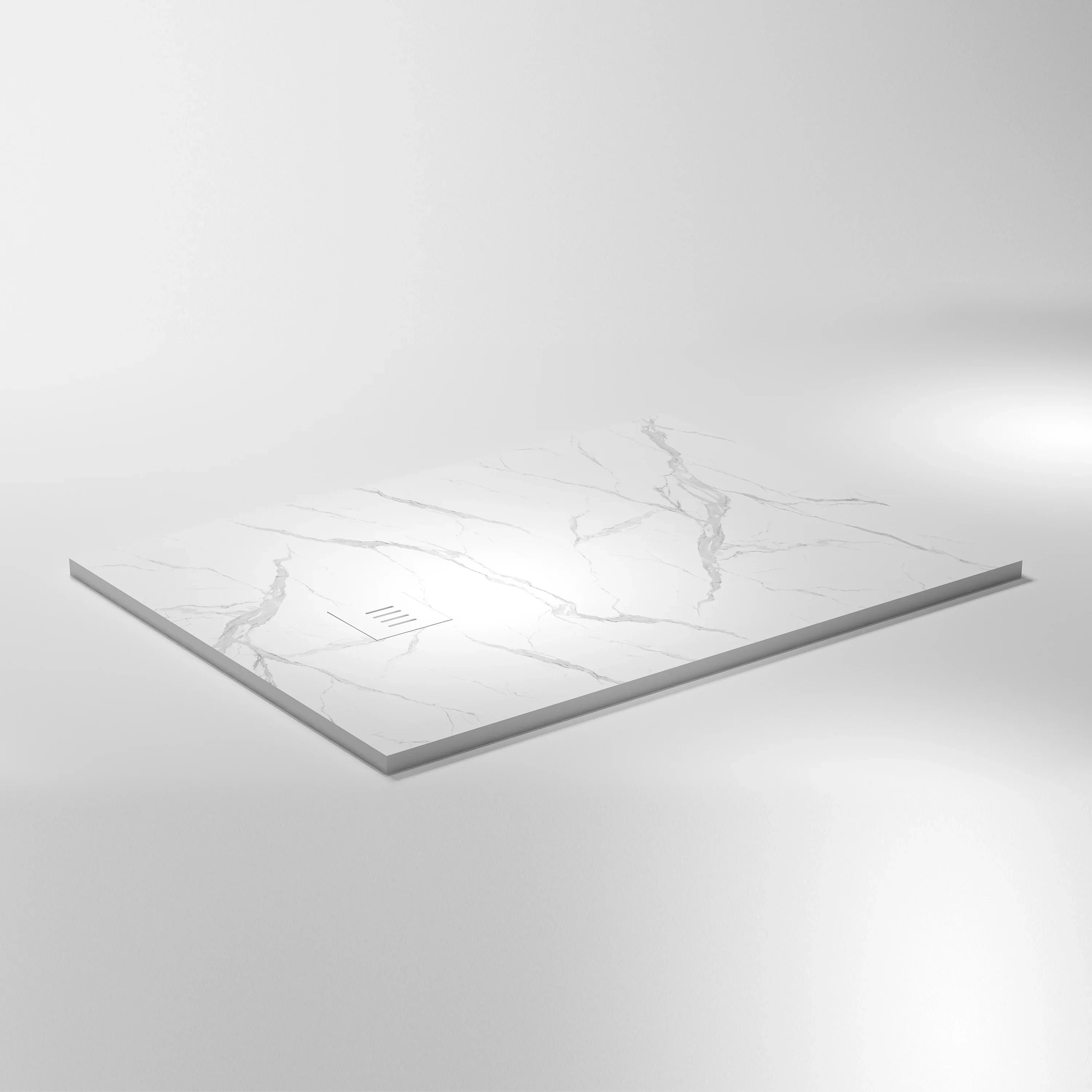 Base de douche surface solide Calcutta blanc 48po x 36po réversible