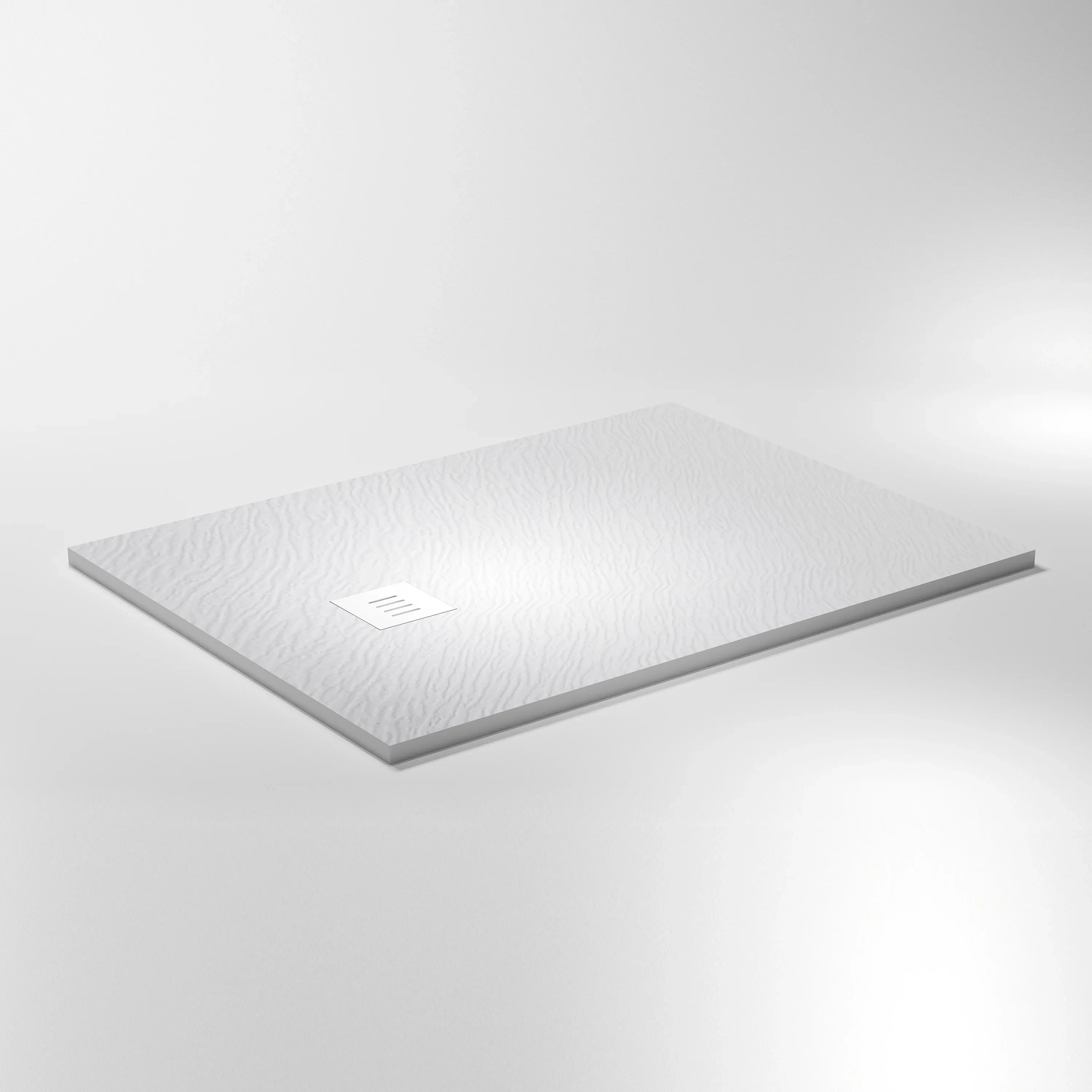 48" x 36" Matte White Solid Surface Reversible Shower Base