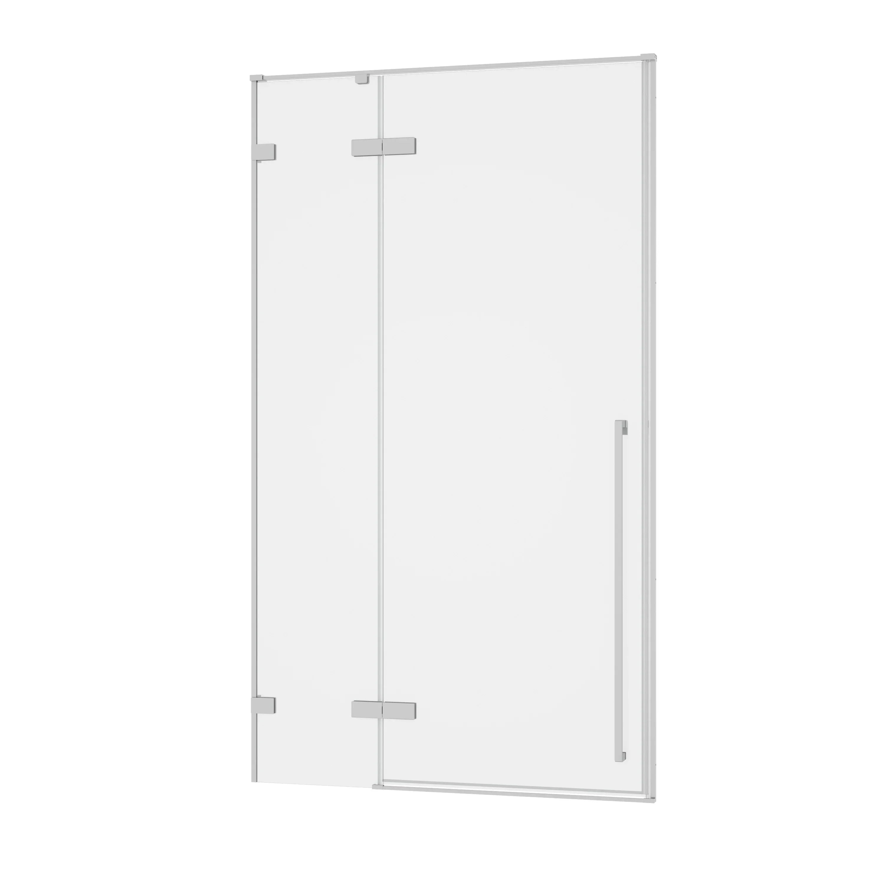 Porte de douche pivotante chromée réversible 48po x 79po avec verre trempé 8mm