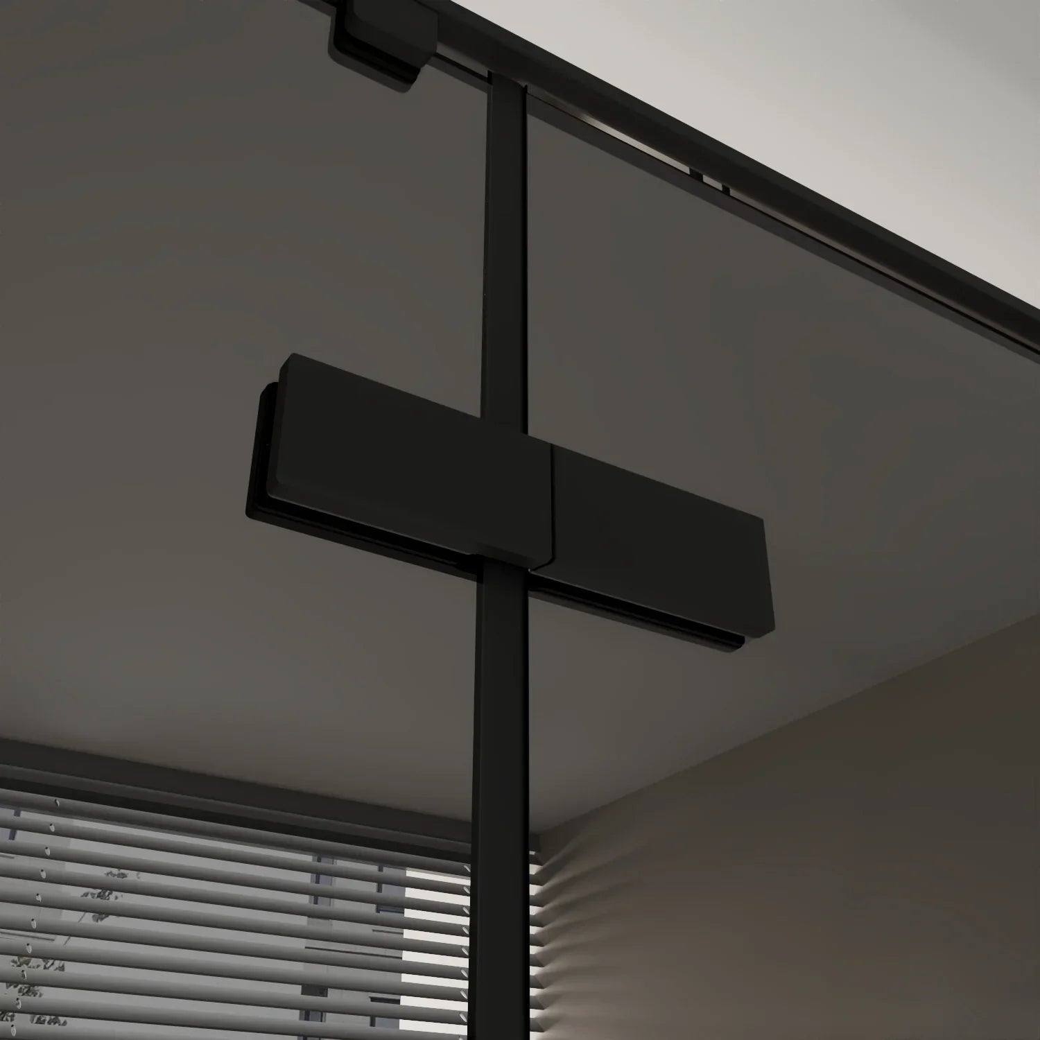 Porte de douche pivotante réversible 48po x 79po noir mat avec verre teinté noir