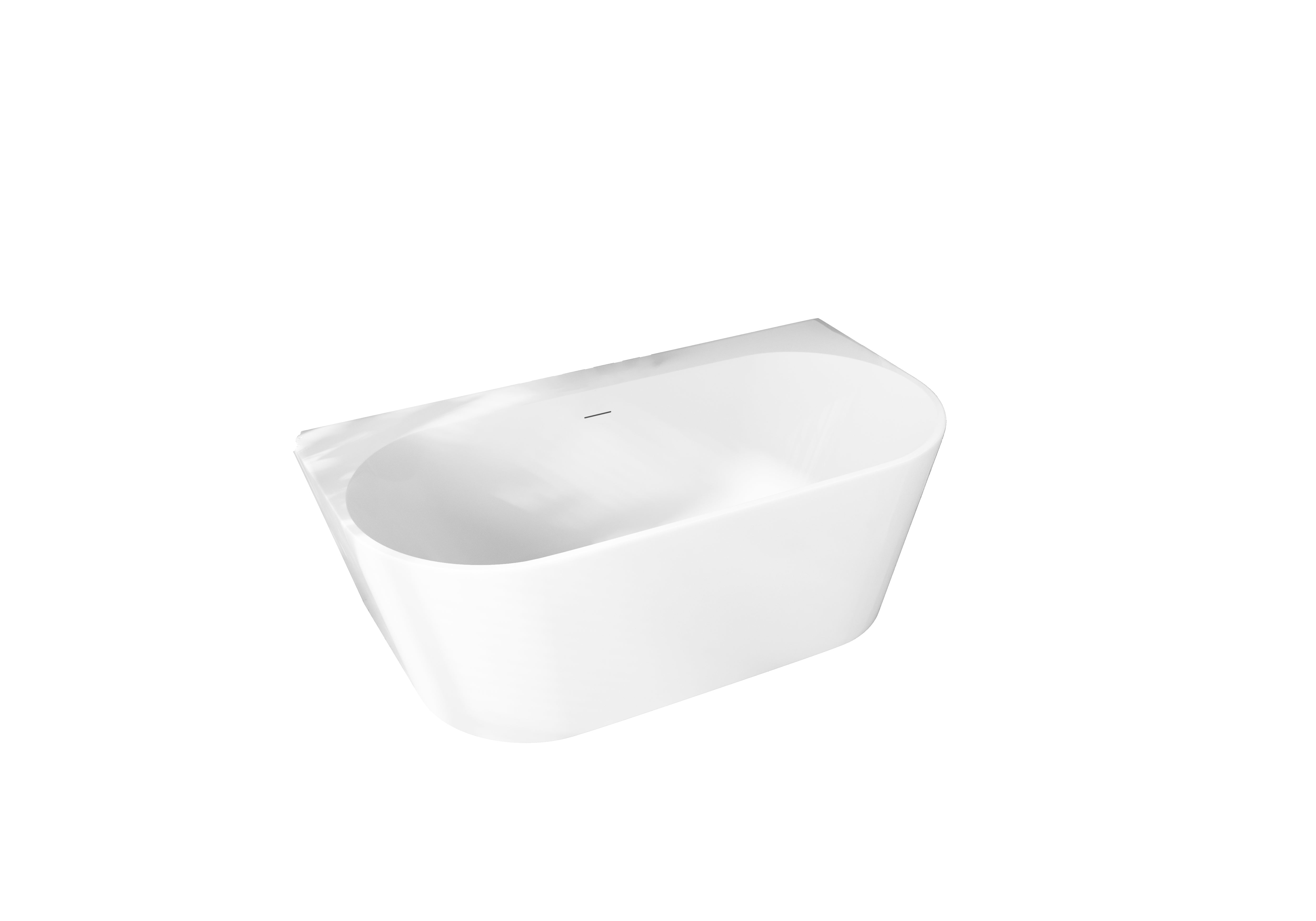 60" Vienna Freestanding Glossy White Acrylic Bathtub