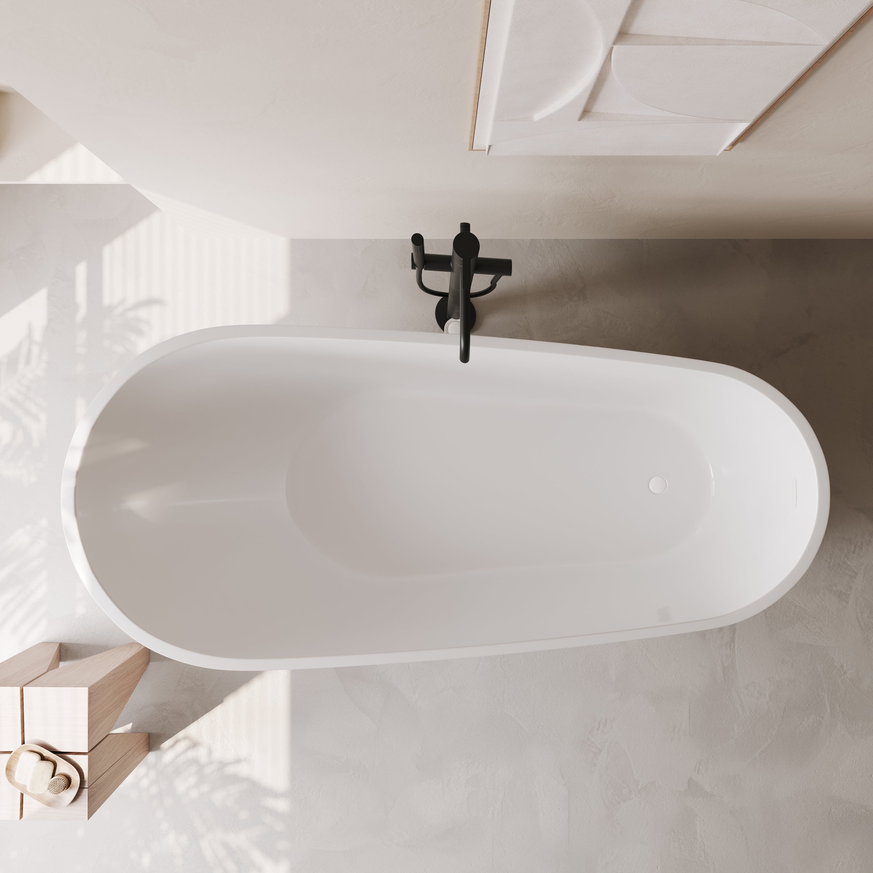 60" Aria Freestanding Bathtub - Glossy White Acrylic