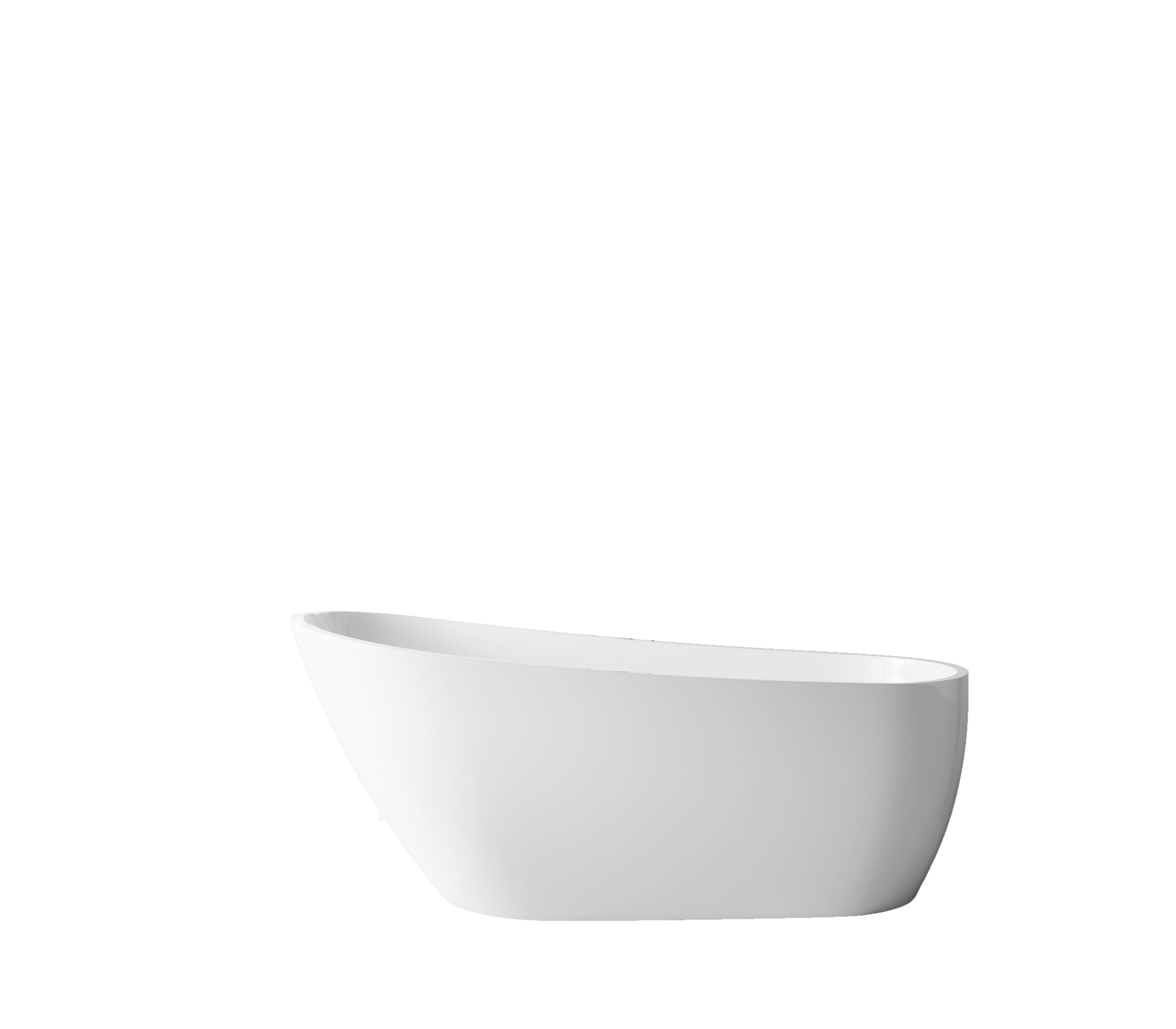 60" Aria Freestanding Bathtub - Glossy White Acrylic