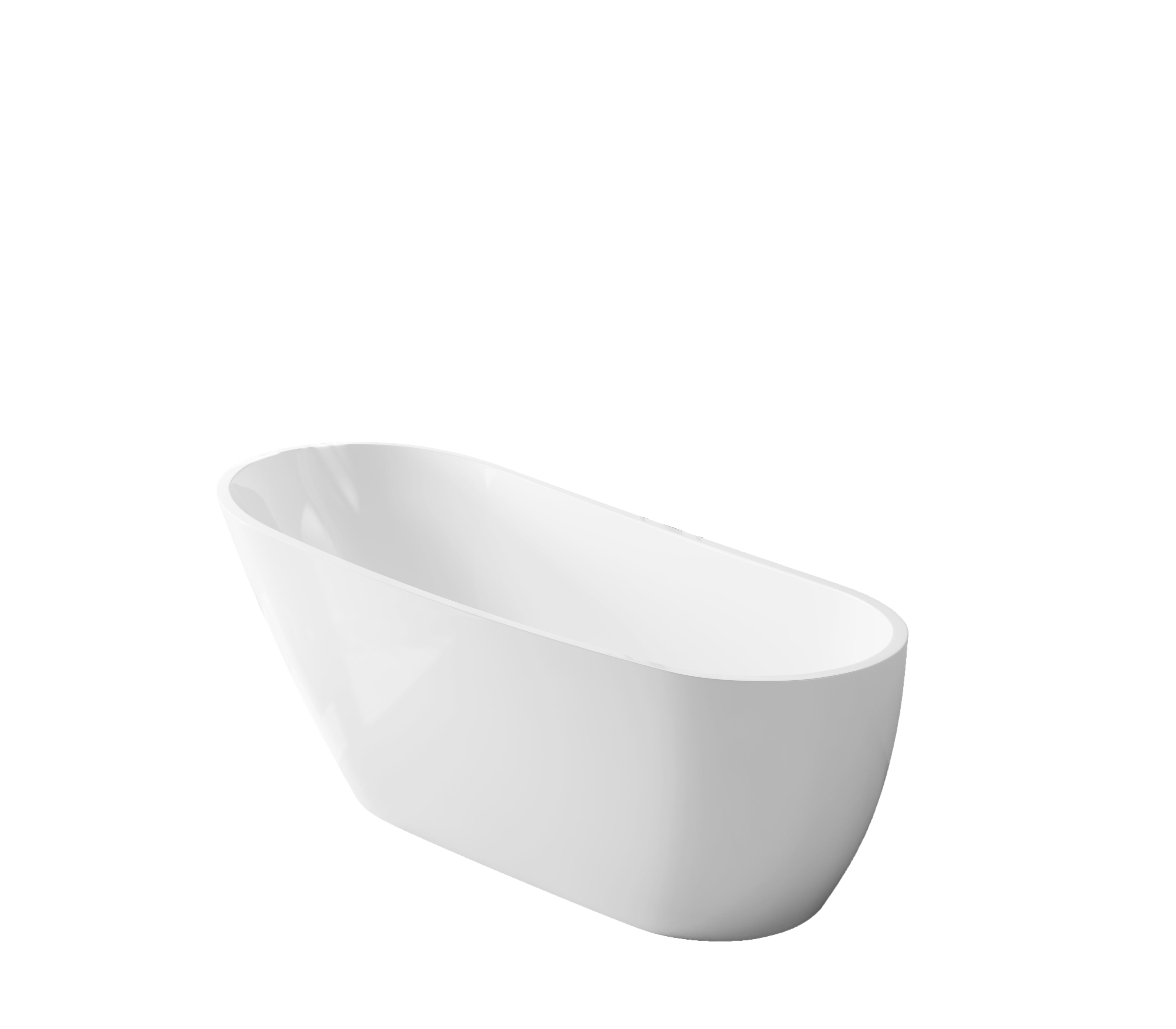 60" Aria Freestanding Bathtub - Glossy White Acrylic