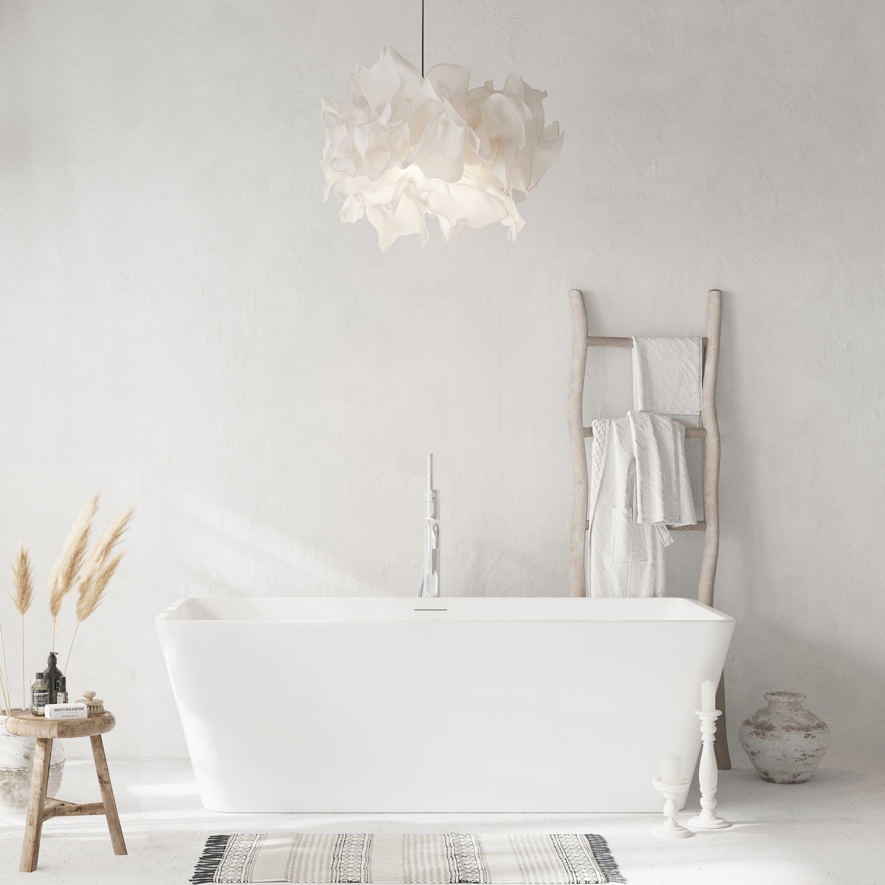 60" Horizon Glossy White Freestanding Acrylic Bathtub