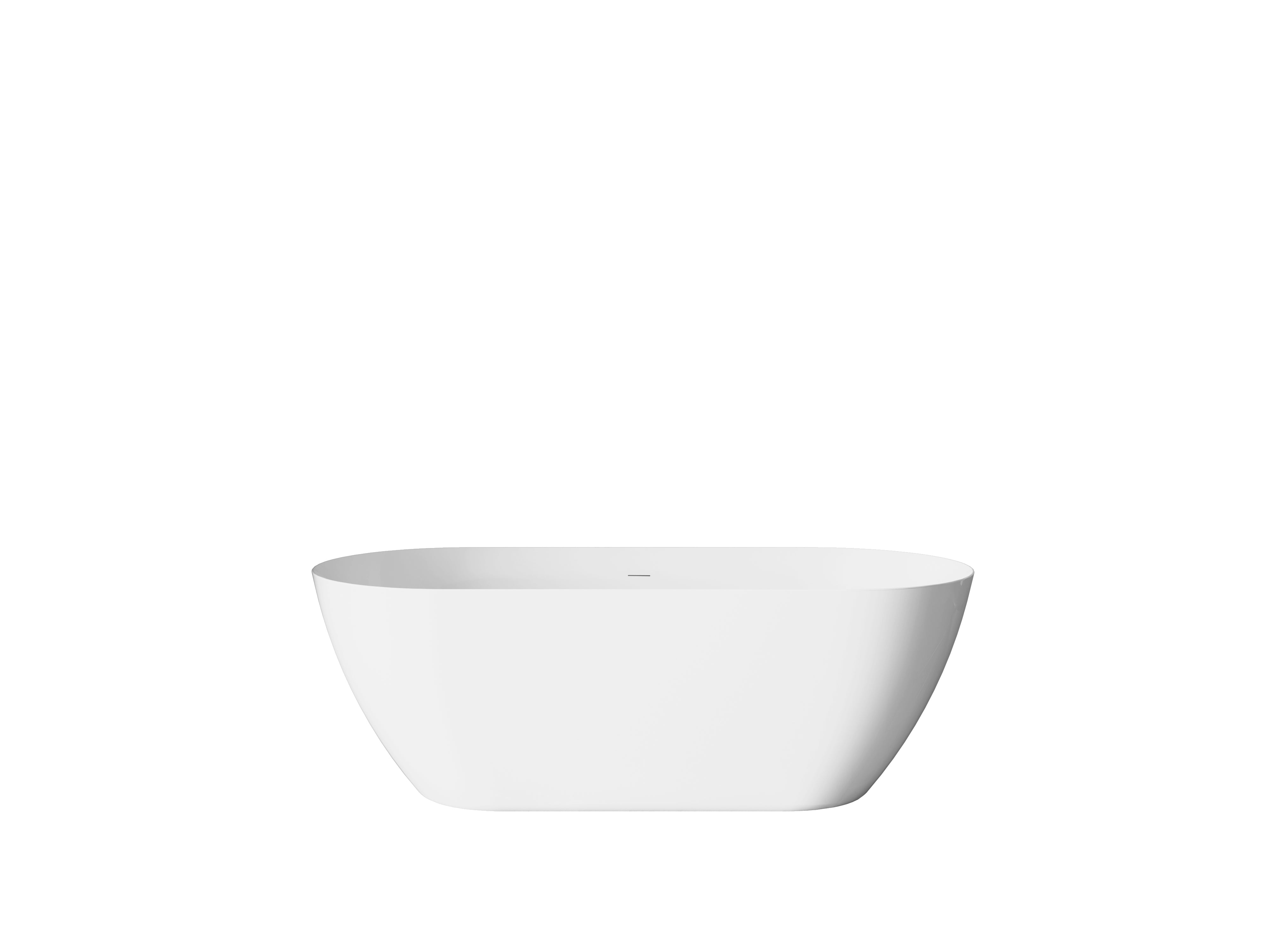 67" Flora Freestanding Acrylic Bathtub in Glossy White