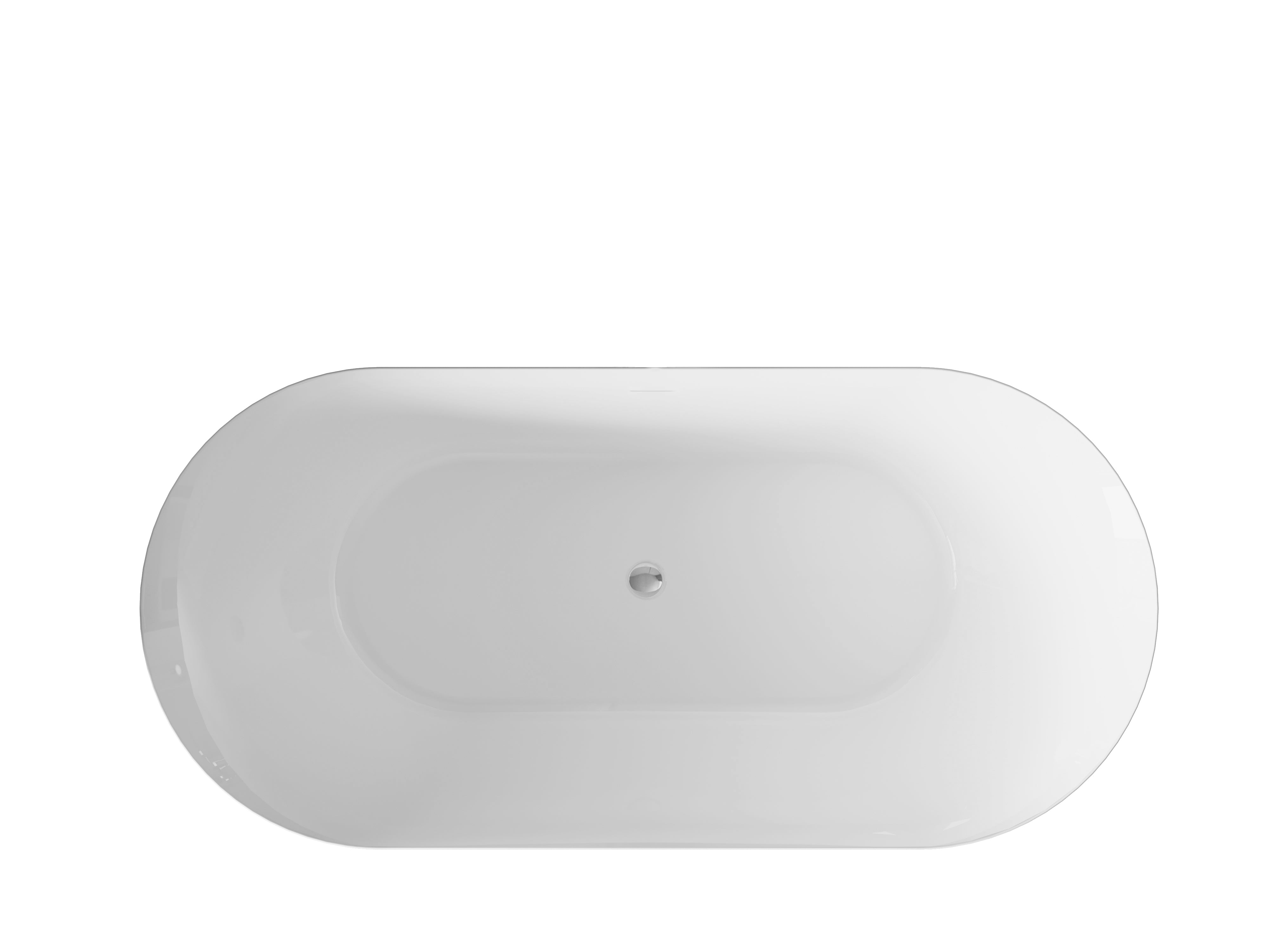 67" Flora Freestanding Acrylic Bathtub in Glossy White