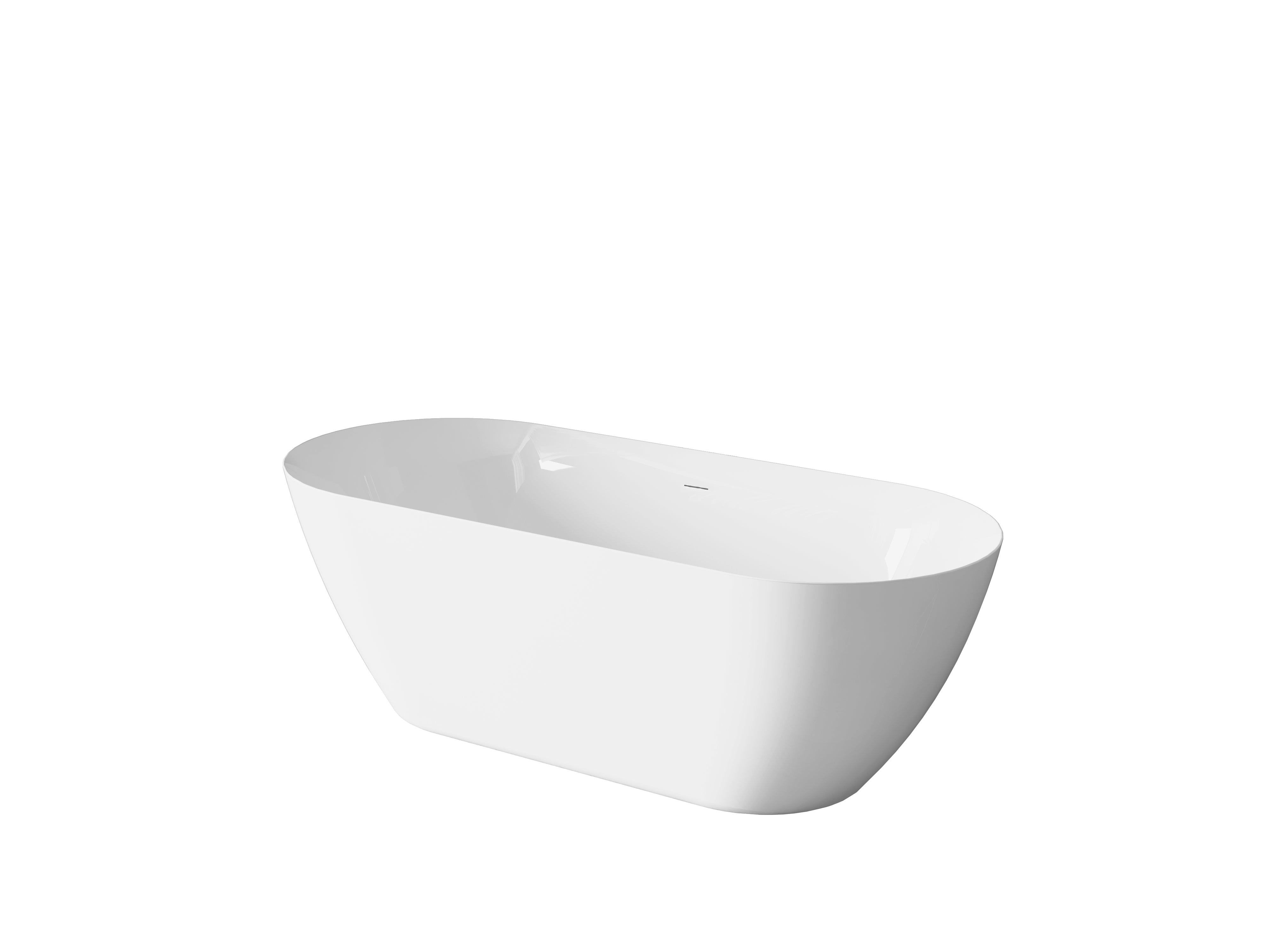 67" Flora Freestanding Acrylic Bathtub in Glossy White