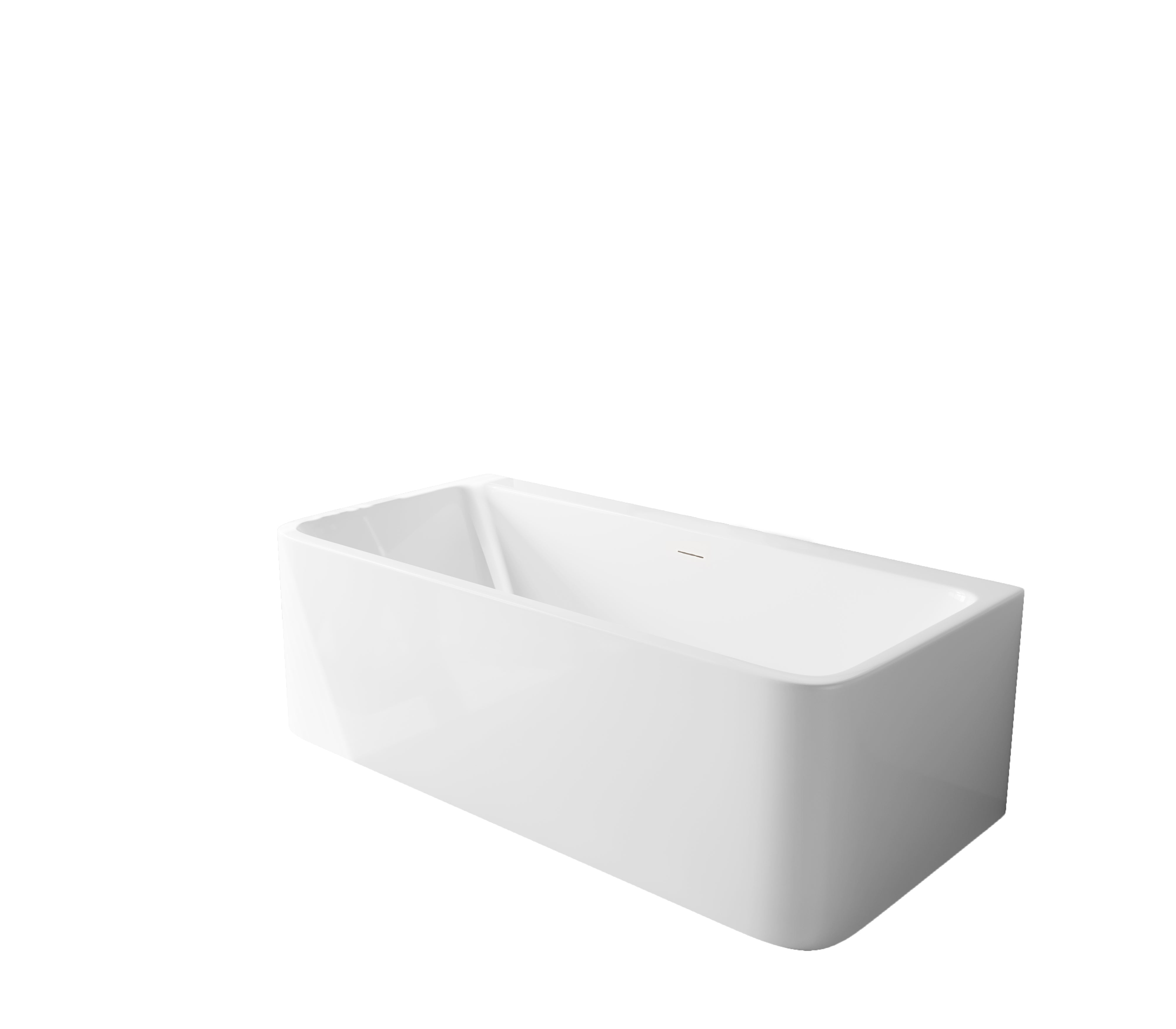 Baignoire autoportante Cascade 67 po en acrylique blanc lustré