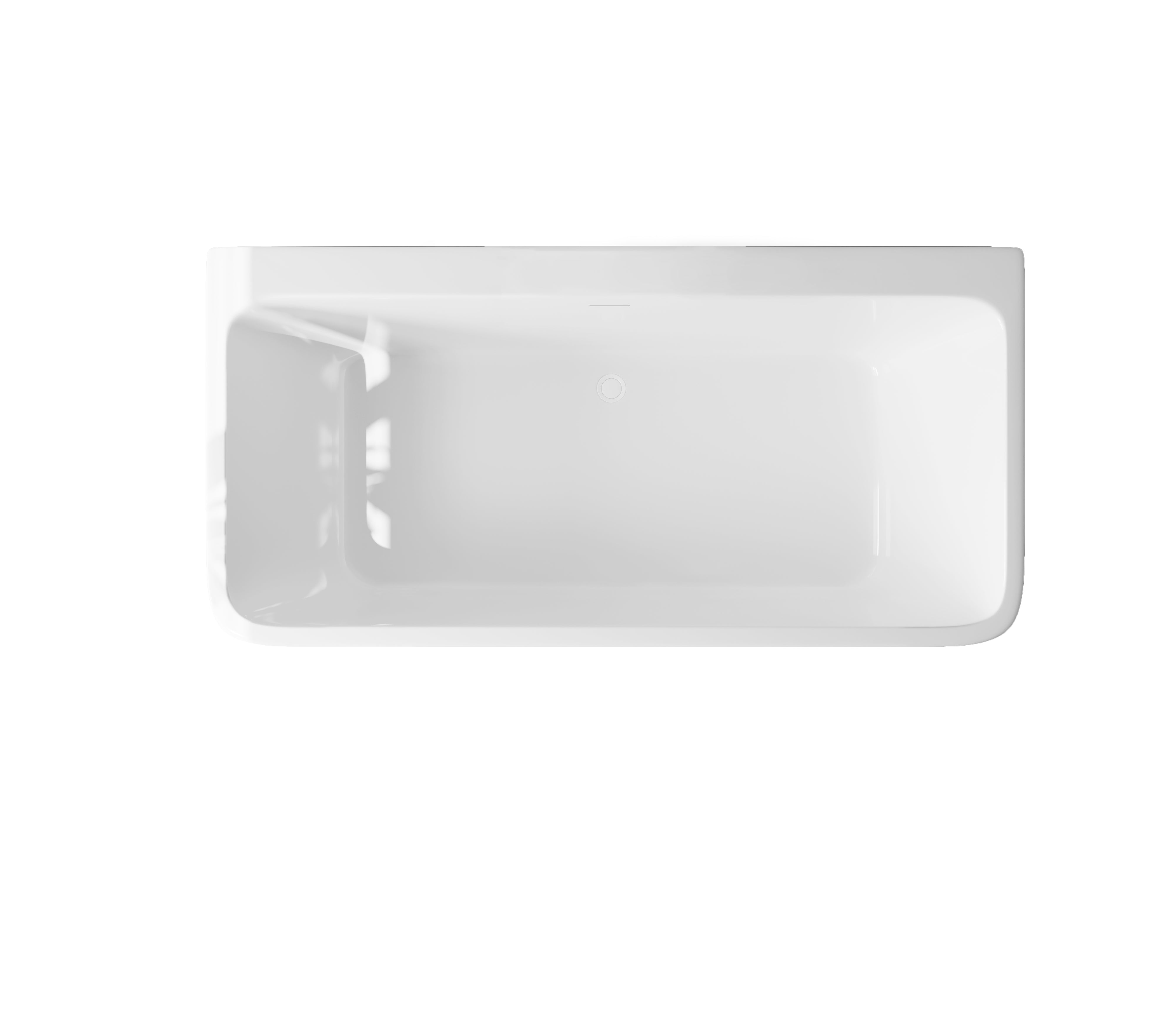 Baignoire autoportante Cascade 67 po en acrylique blanc lustré