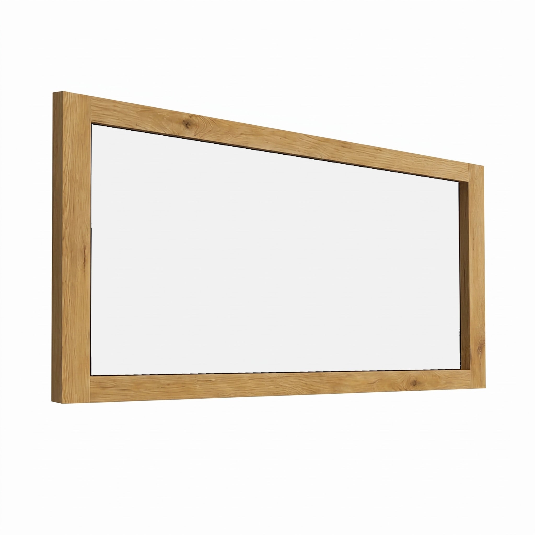 60" Frosted Oak Rectangular Framed Bathroom Mirror with Dual Installation