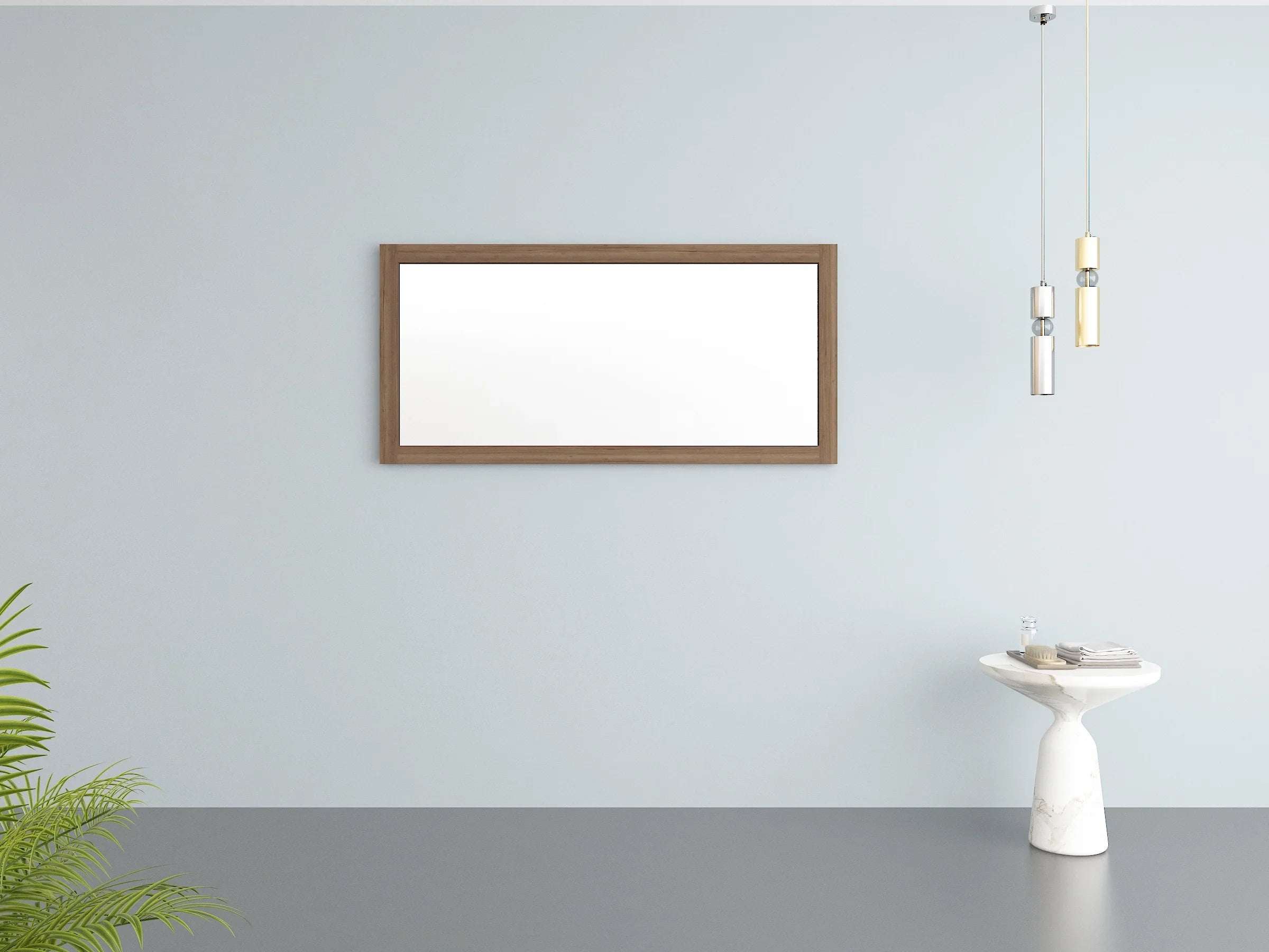 Miroir Rectangulaire 60po en Chêne Givré avec Installation Double
