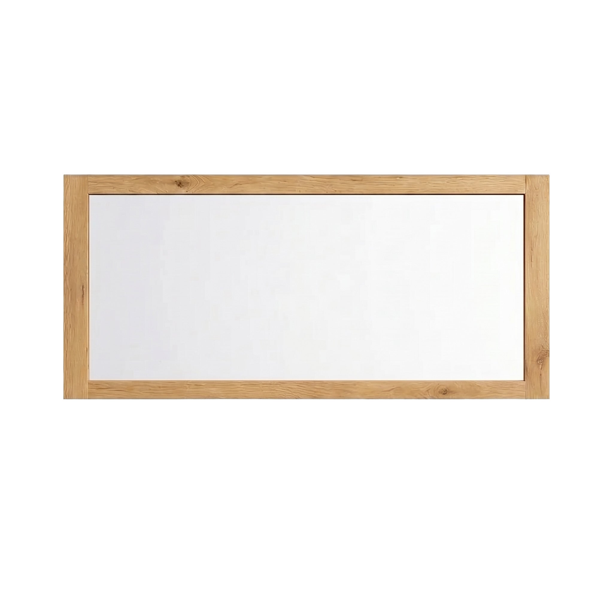 60" Frosted Oak Rectangular Framed Bathroom Mirror with Dual Installation