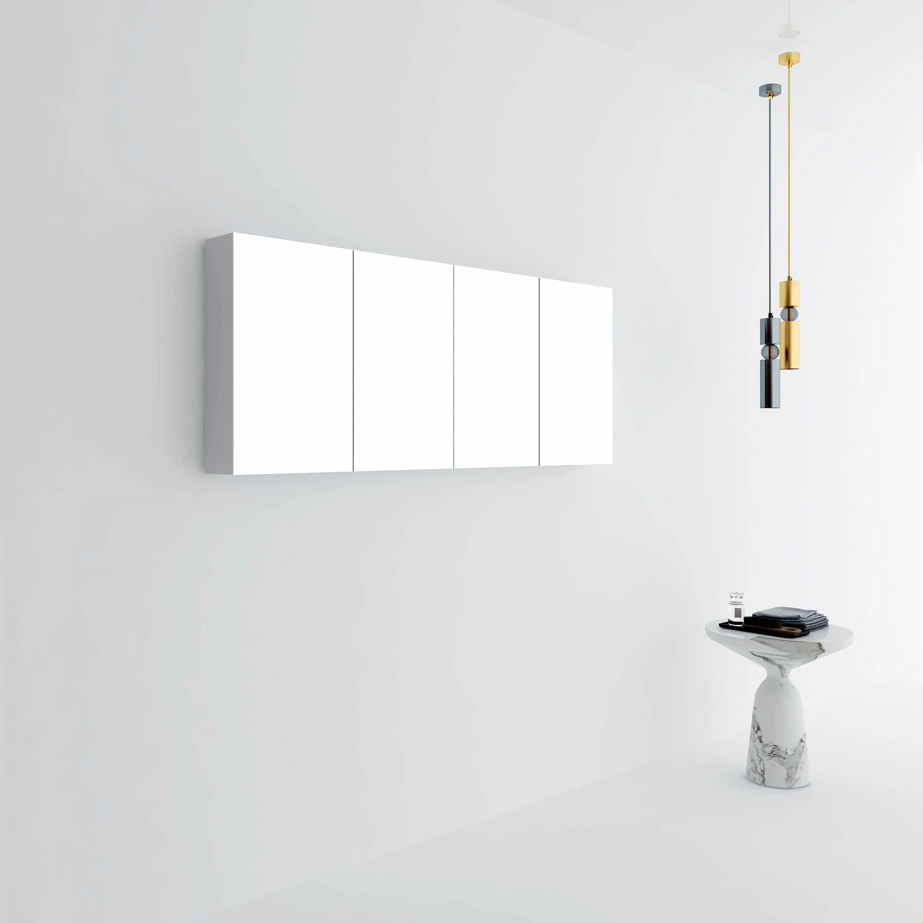 60" Matte White Medicine Cabinet