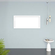 Miroir de Salle de Bain Rectangulaire Encadré Blanc Mat 60po