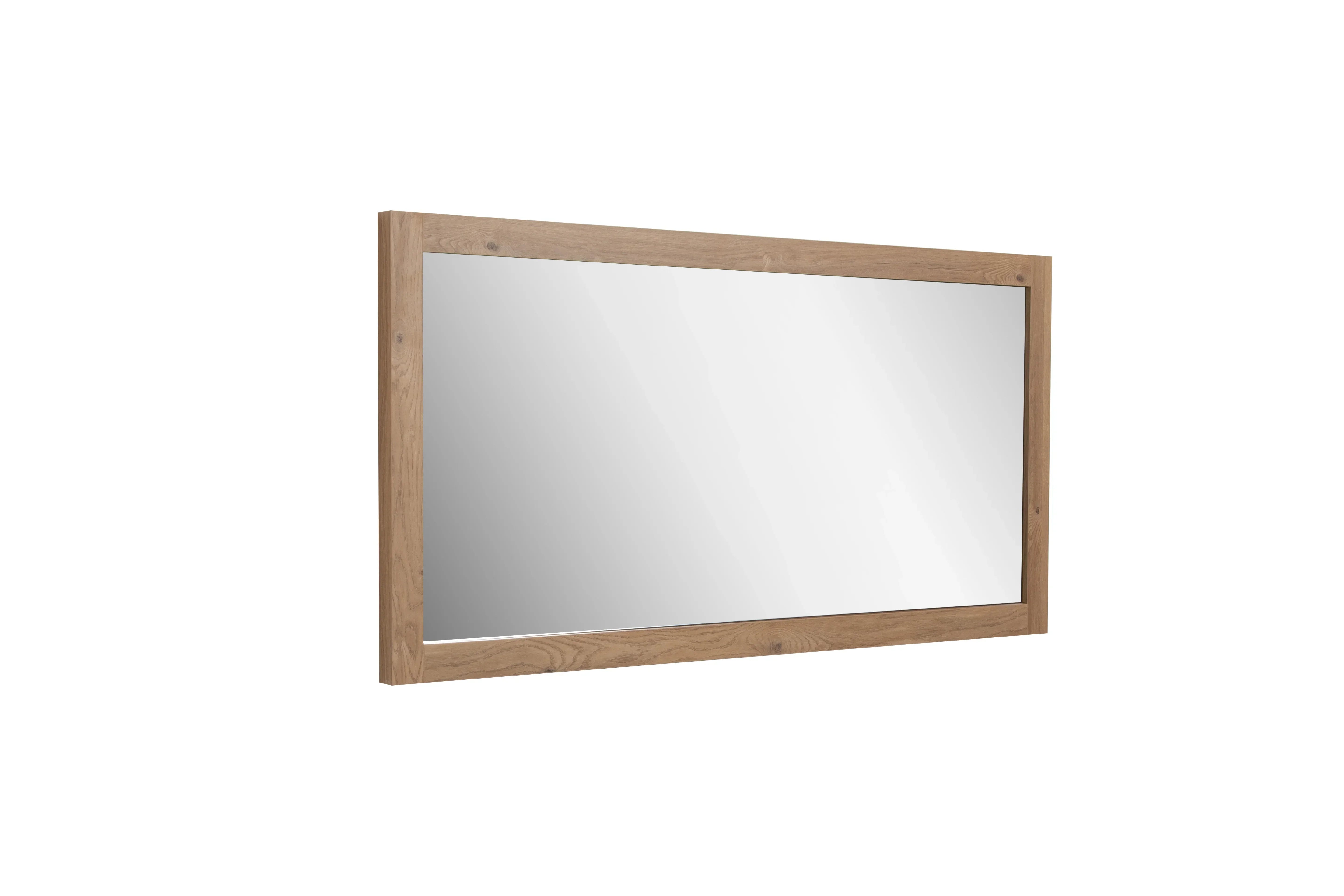 60" Rectangular Bathroom Mirror with Rough Oak Frame