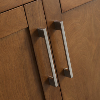 Meuble-lavabo double sur pied en noyer de 60 pouces avec comptoir en marbre reconstitué de Calacatta