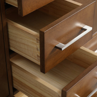 Meuble-lavabo double sur pied en noyer de 60 pouces avec comptoir en marbre reconstitué de Calacatta