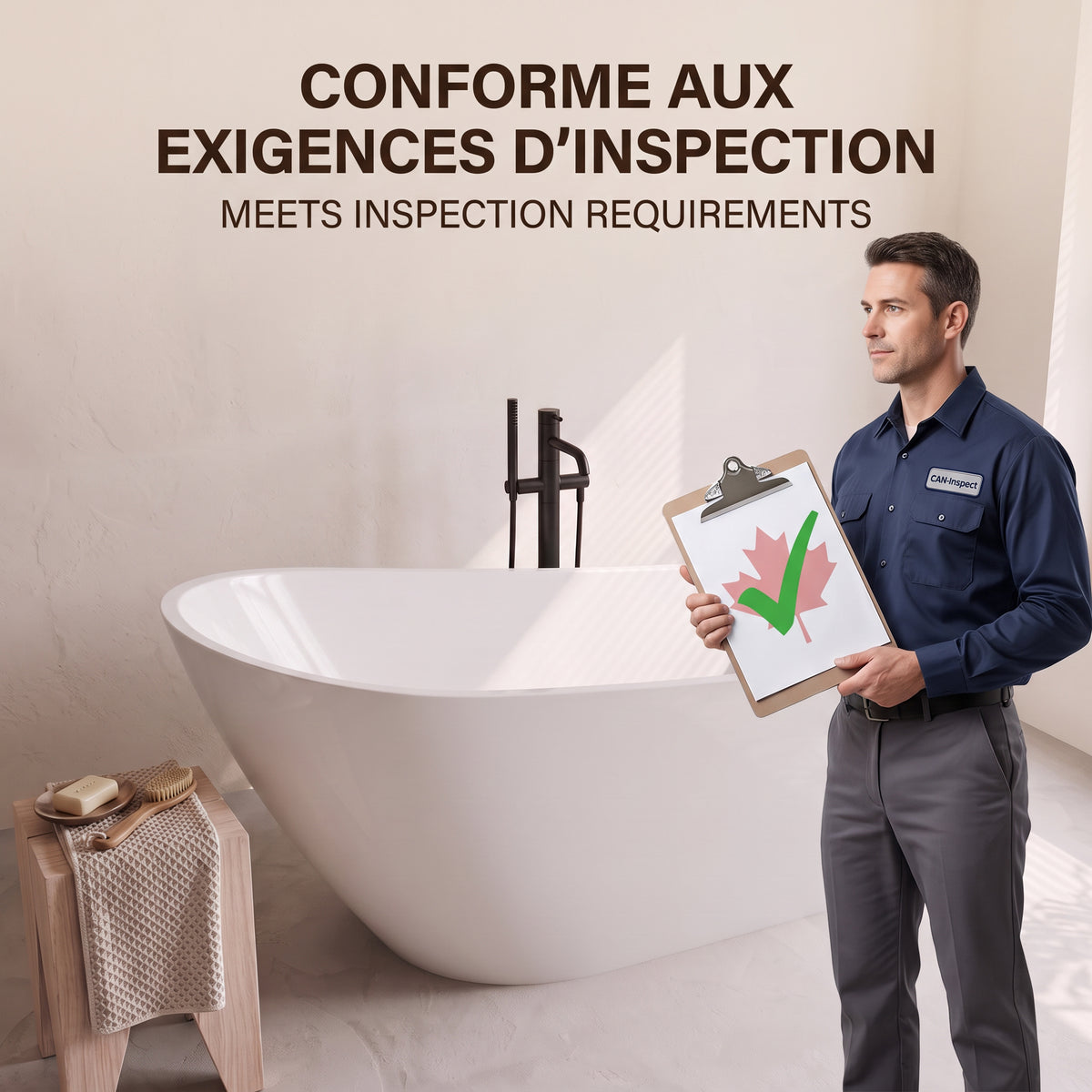 Baignoire autoportante Aria 60 po - Acrylique blanc lustré