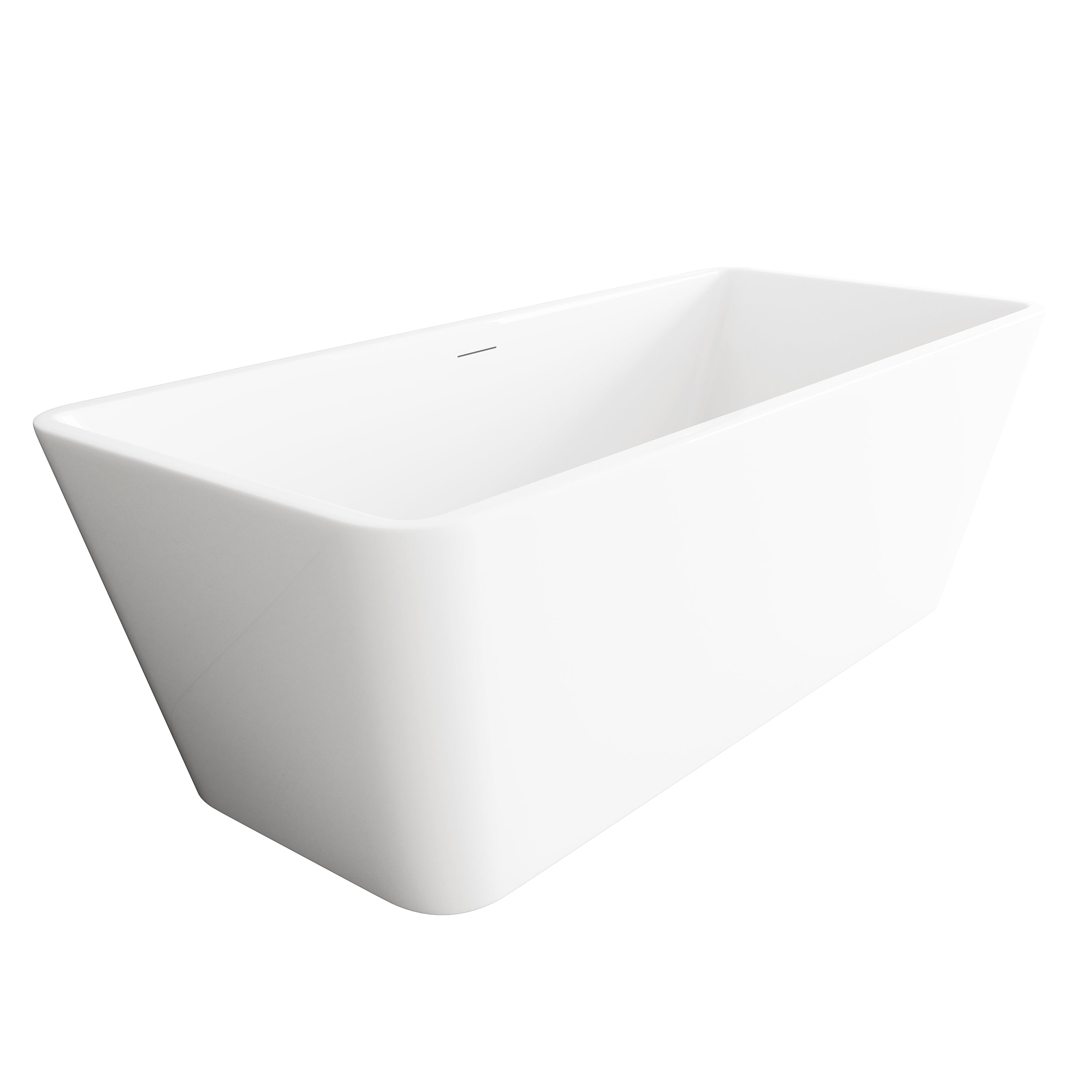 60" Horizon Glossy White Freestanding Acrylic Bathtub
