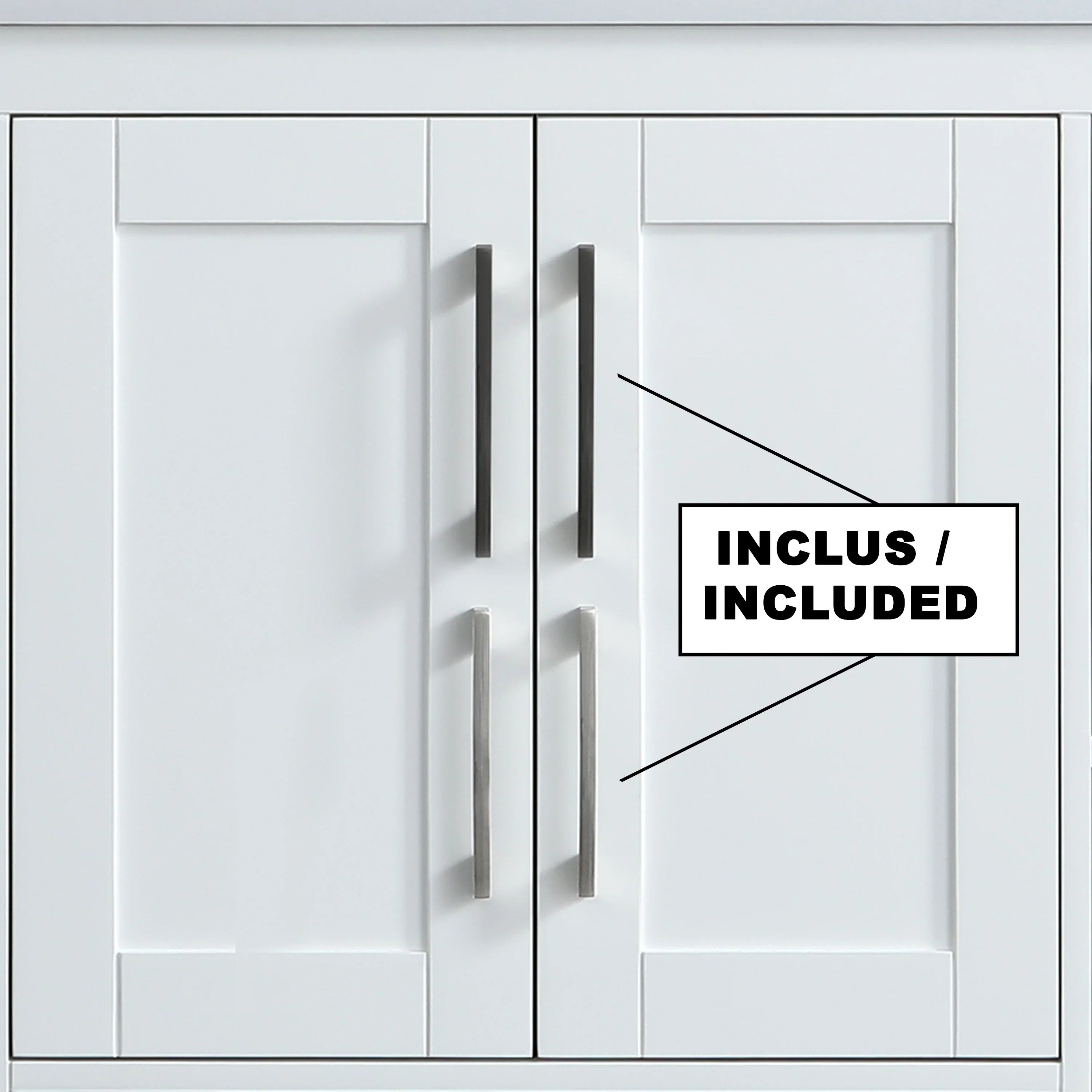 Meuble-Lavabo Autoportant 60po Blanc avec Comptoir de Marbre Ingénierie Calcutta