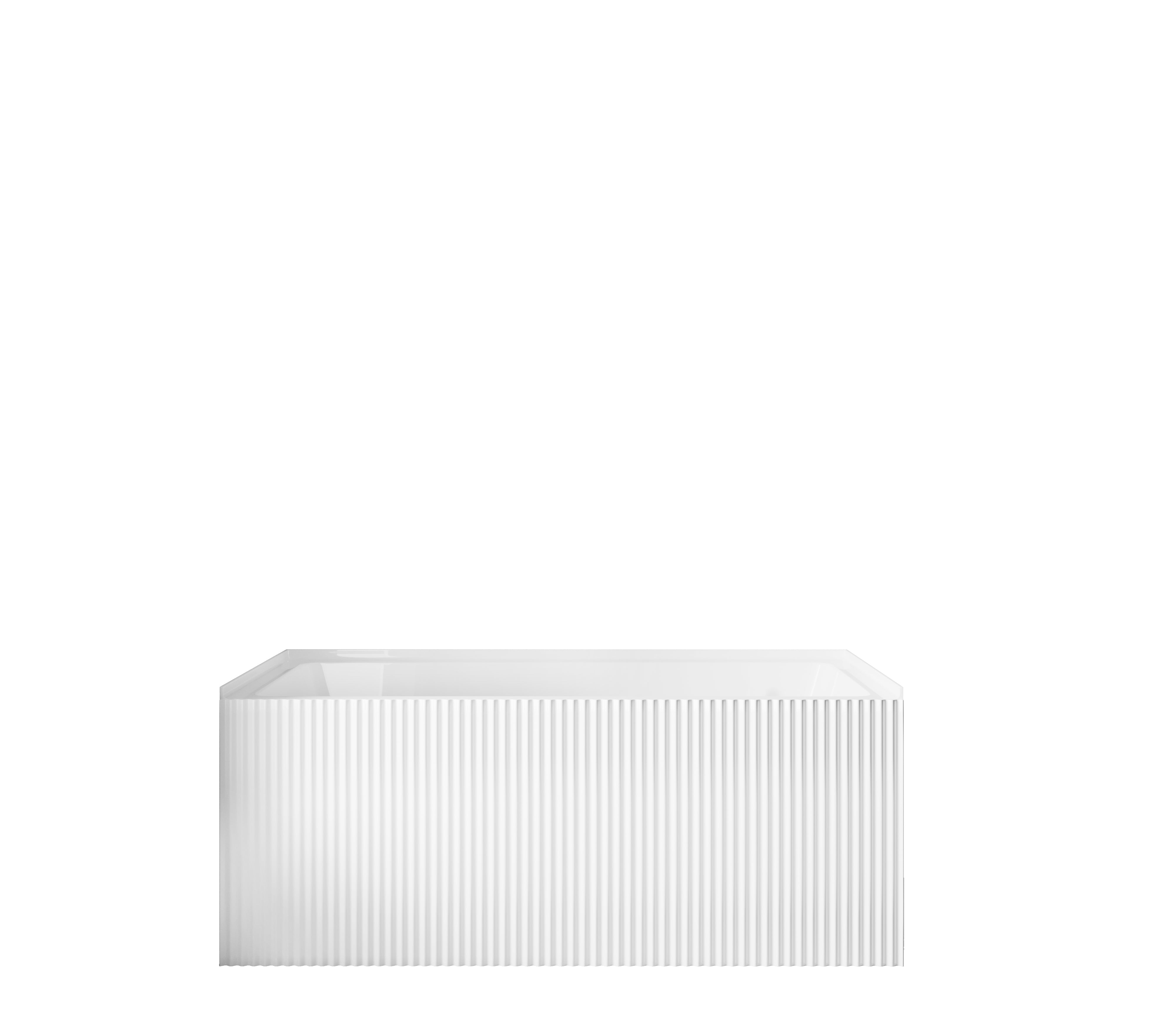 Baignoire d'alcôve en acrylique cannelé Haven 60po x 30po - Blanc lustré