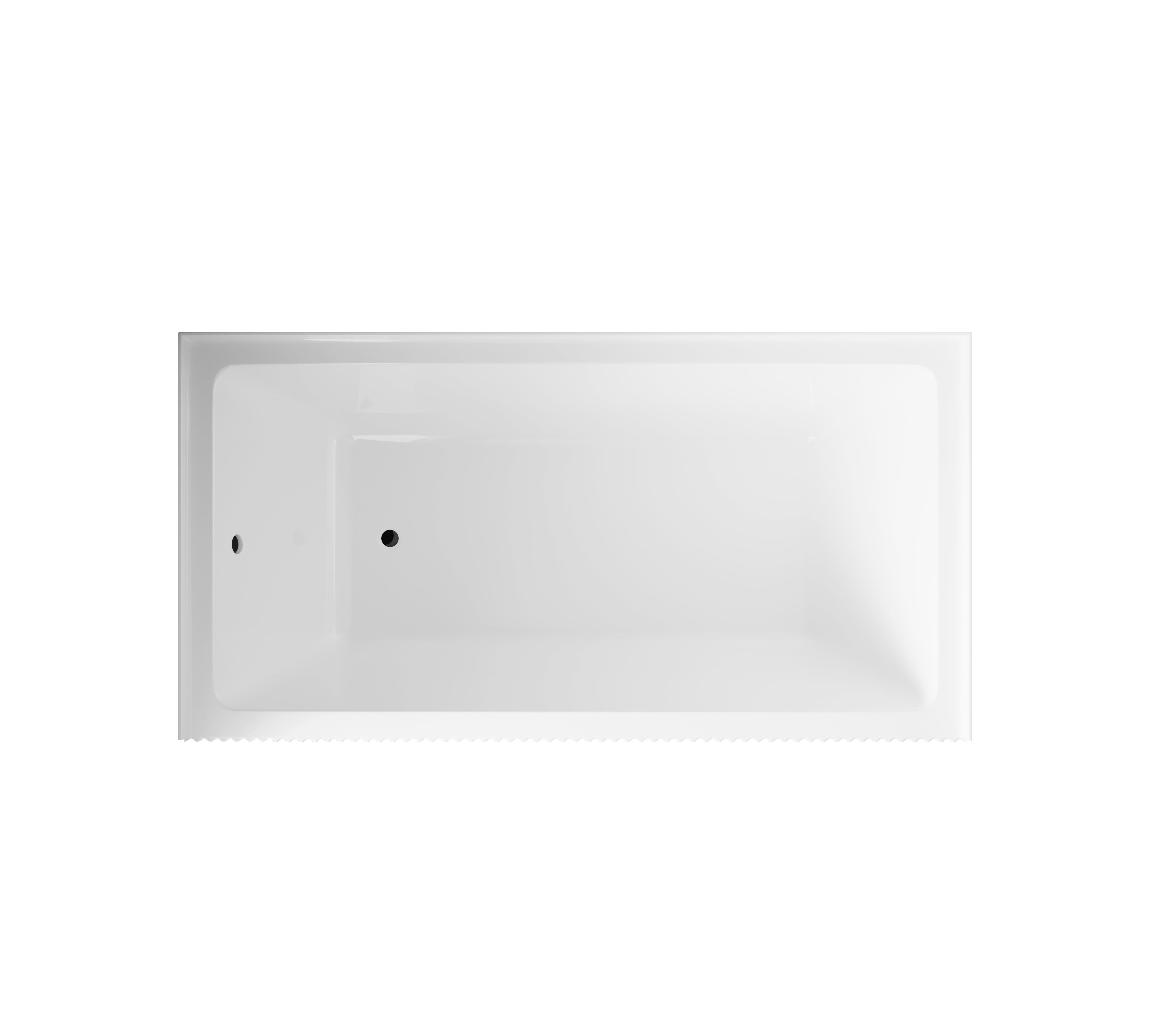 Baignoire d'alcôve en acrylique cannelé Haven 60po x 30po - Blanc lustré