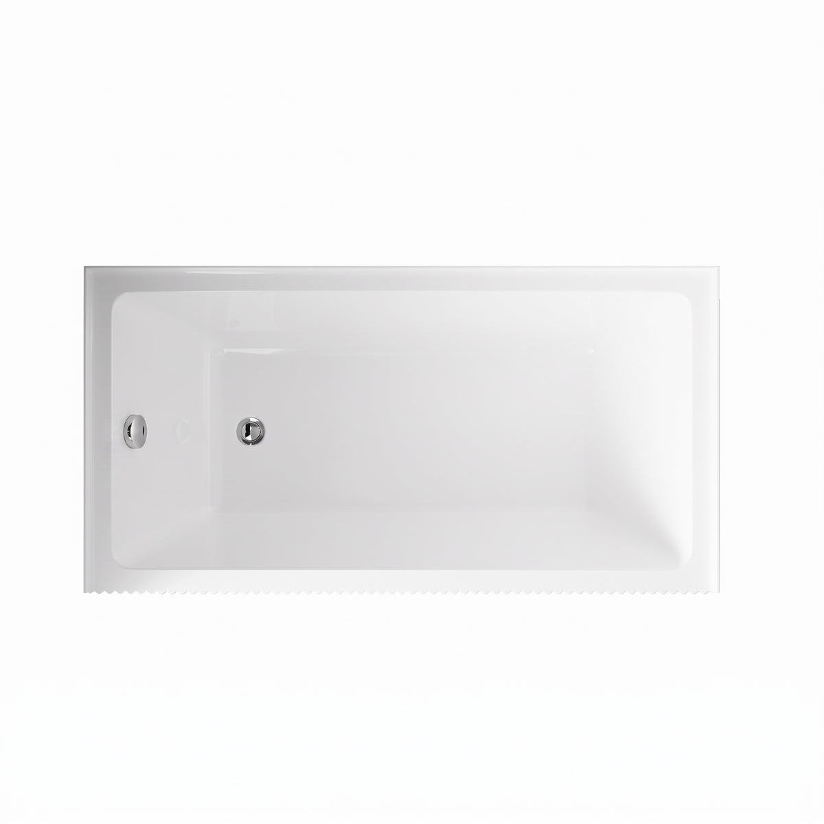Baignoire d'alcôve en acrylique cannelé Haven 60po x 30po - Blanc lustré
