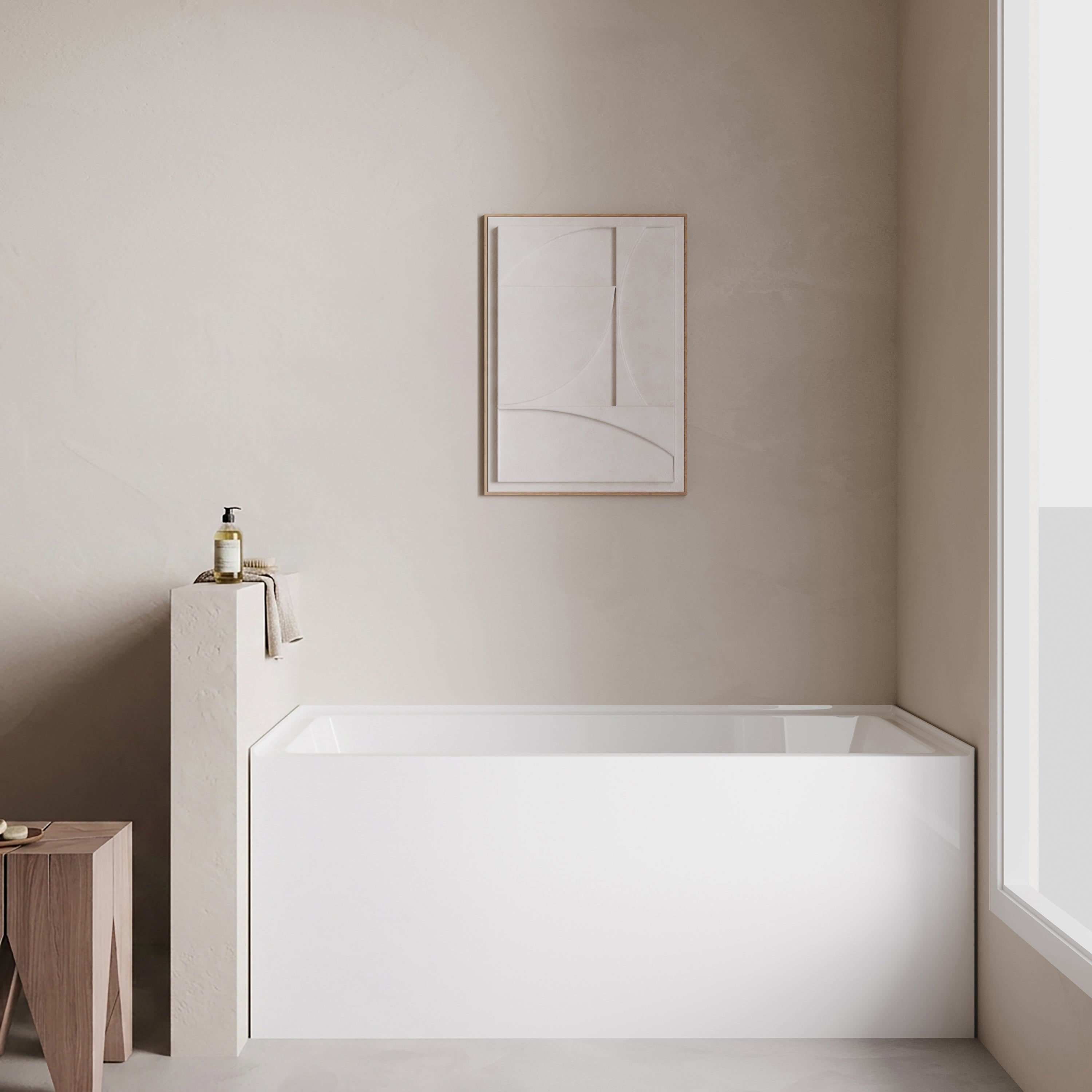 Baignoire alcôve Haven 60 po x 30 po en acrylique blanc lustré