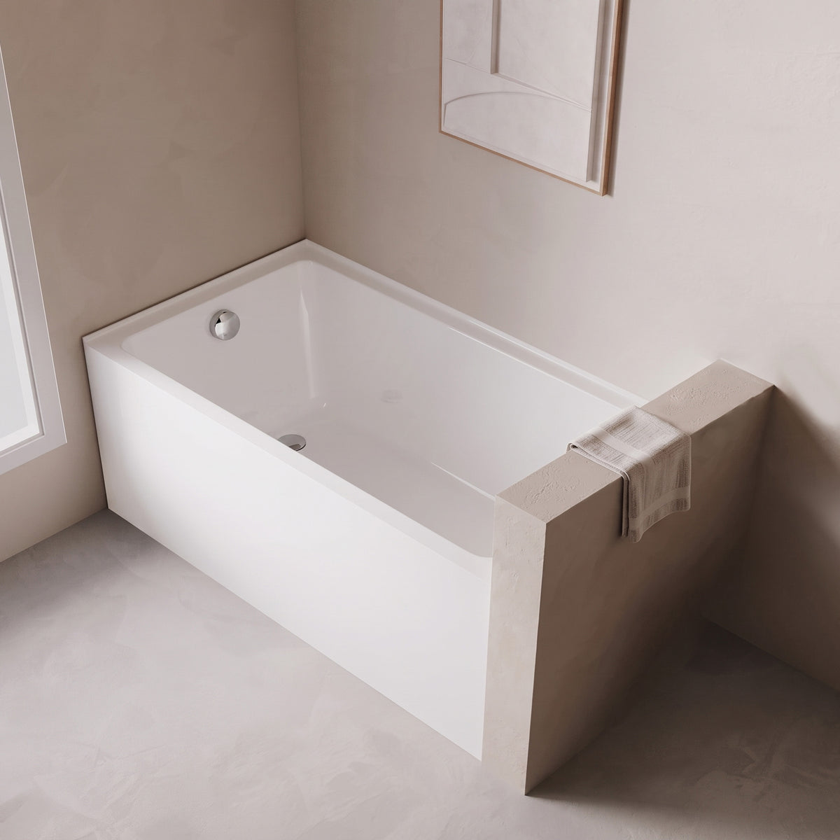 Baignoire alcôve Haven 60 po x 30 po en acrylique blanc lustré