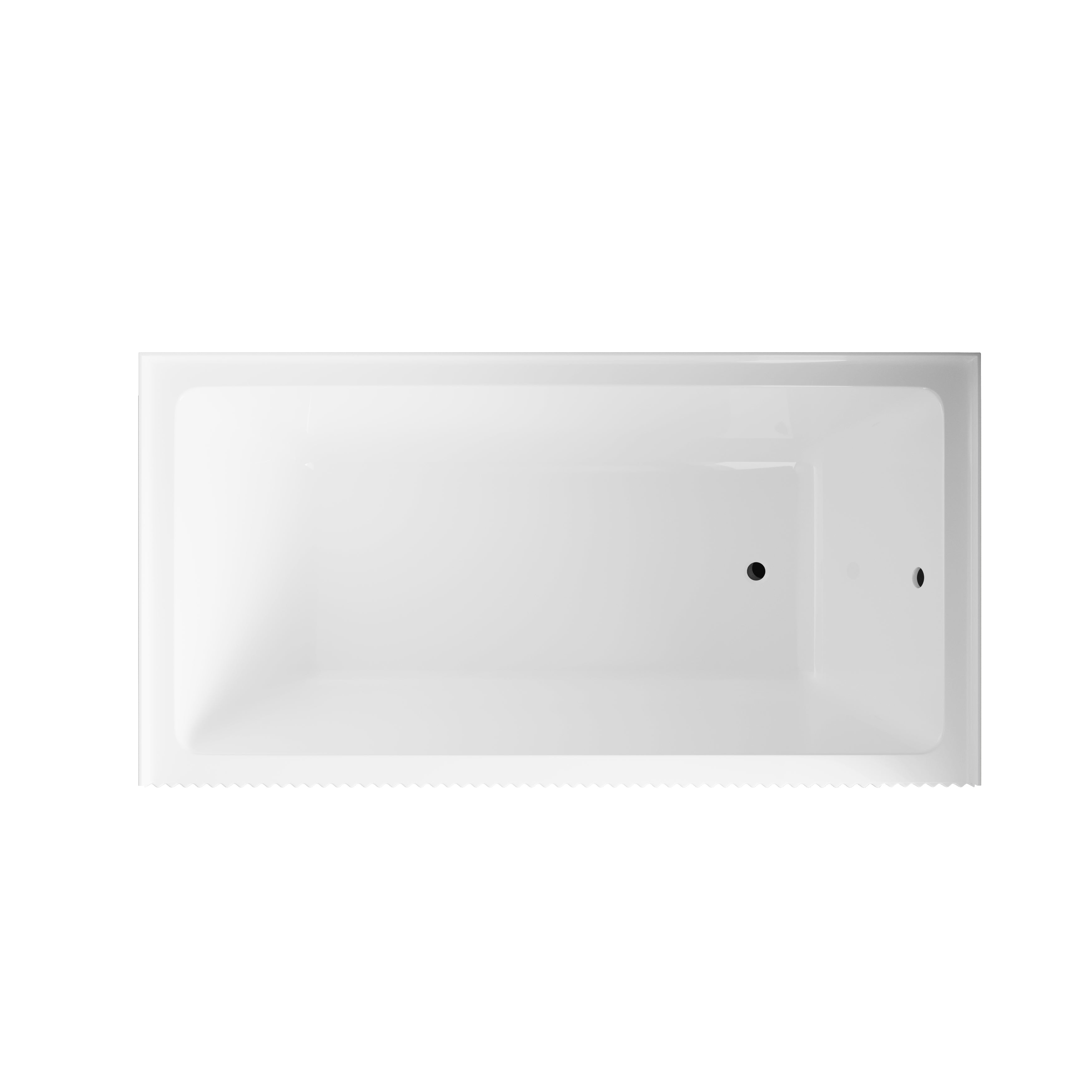 Baignoire d'alcôve en acrylique cannelé Haven 60po x 30po - Blanc lustré