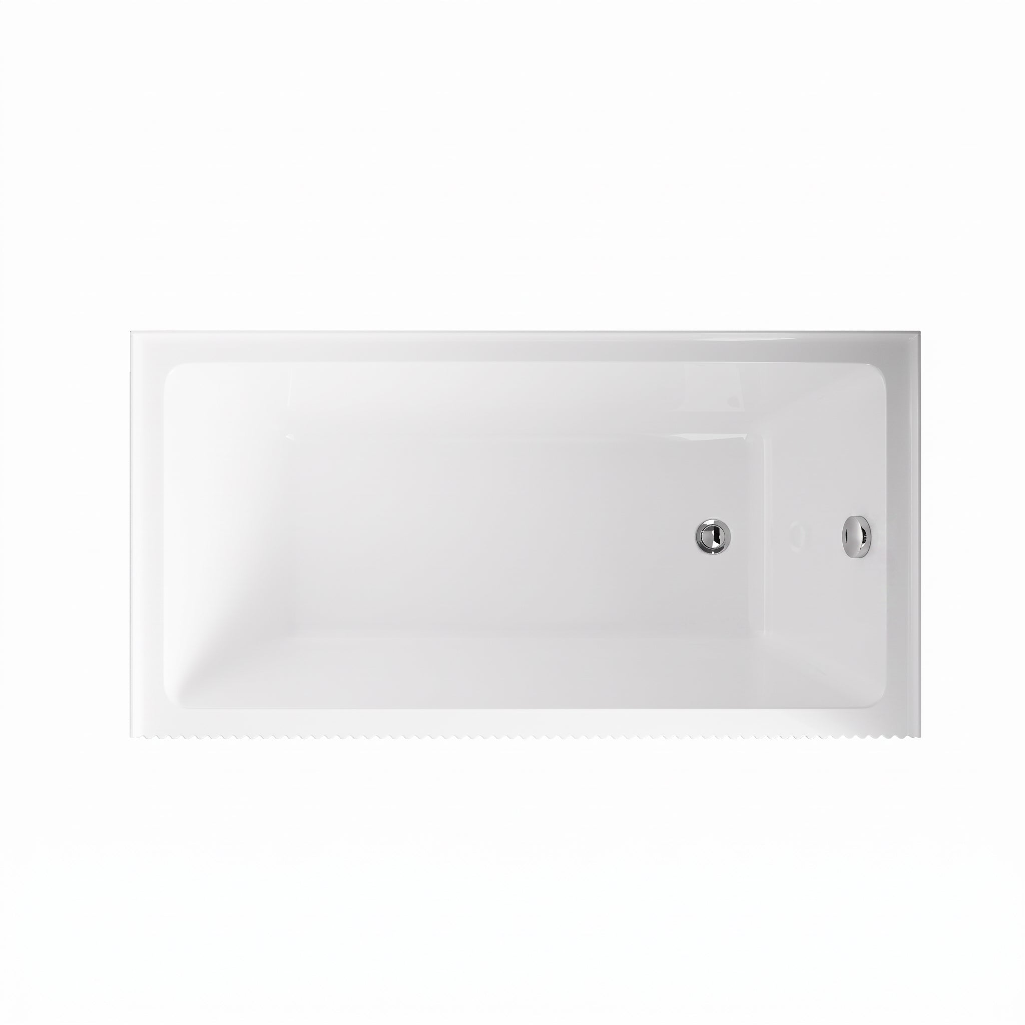 Baignoire d'alcôve en acrylique cannelé Haven 60po x 30po - Blanc lustré