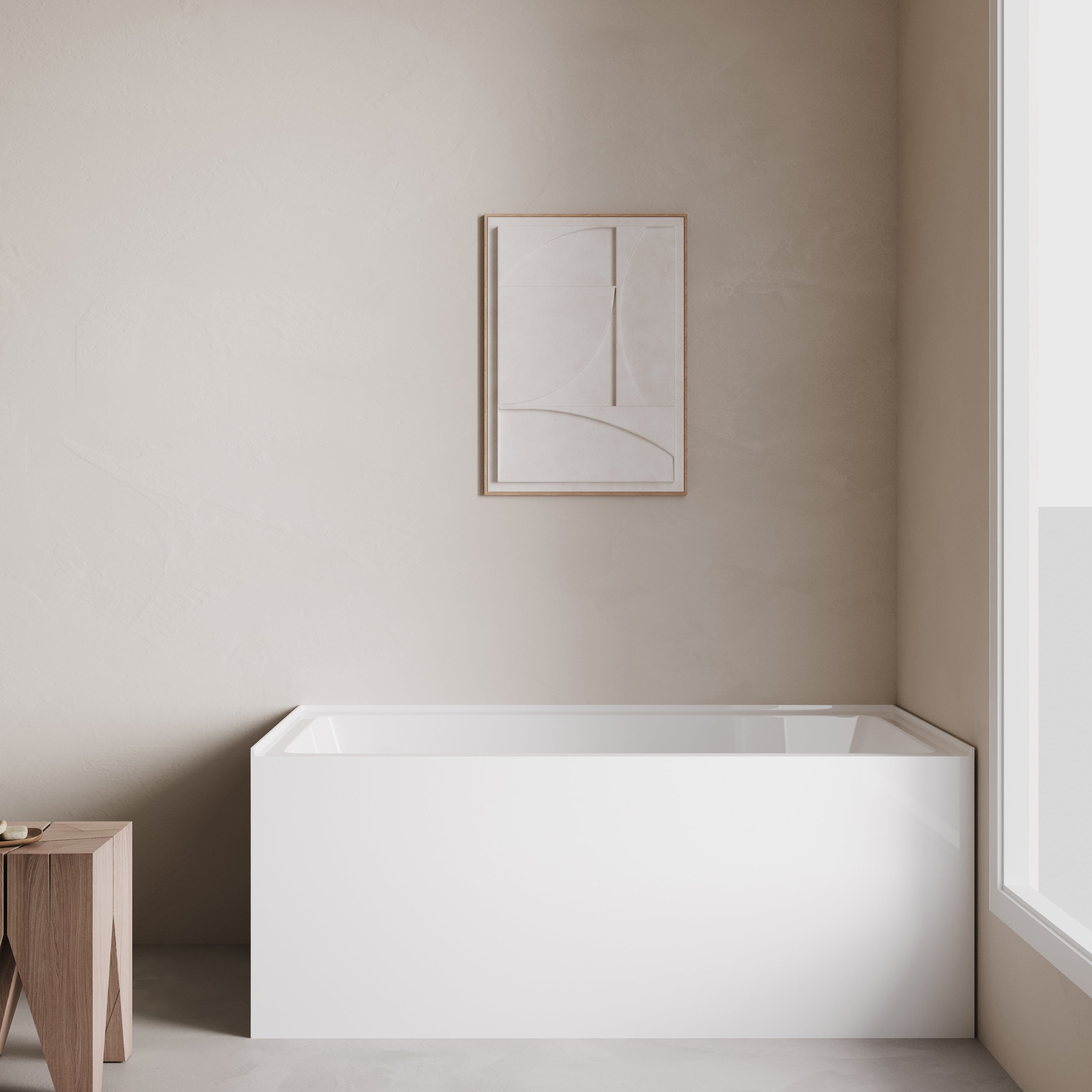 Baignoire alcôve Haven 60 po x 32 po en acrylique blanc lustré